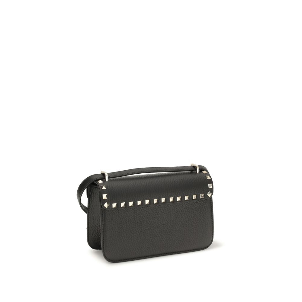 Valentino Garavani Schwarze Bos Taurus Kalbsleder Schultertasche