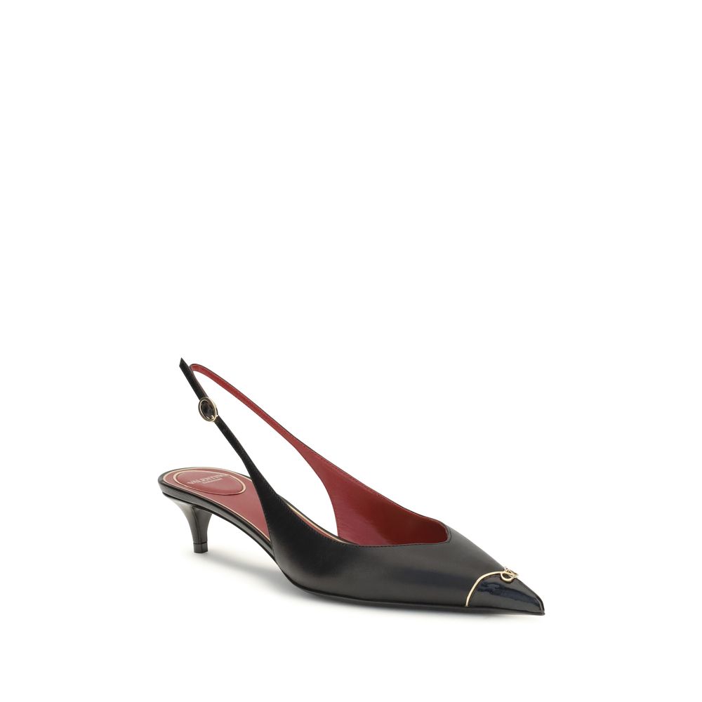 Valentino Garavani Schwarze Pumps aus Kalbsleder Bos Taurus