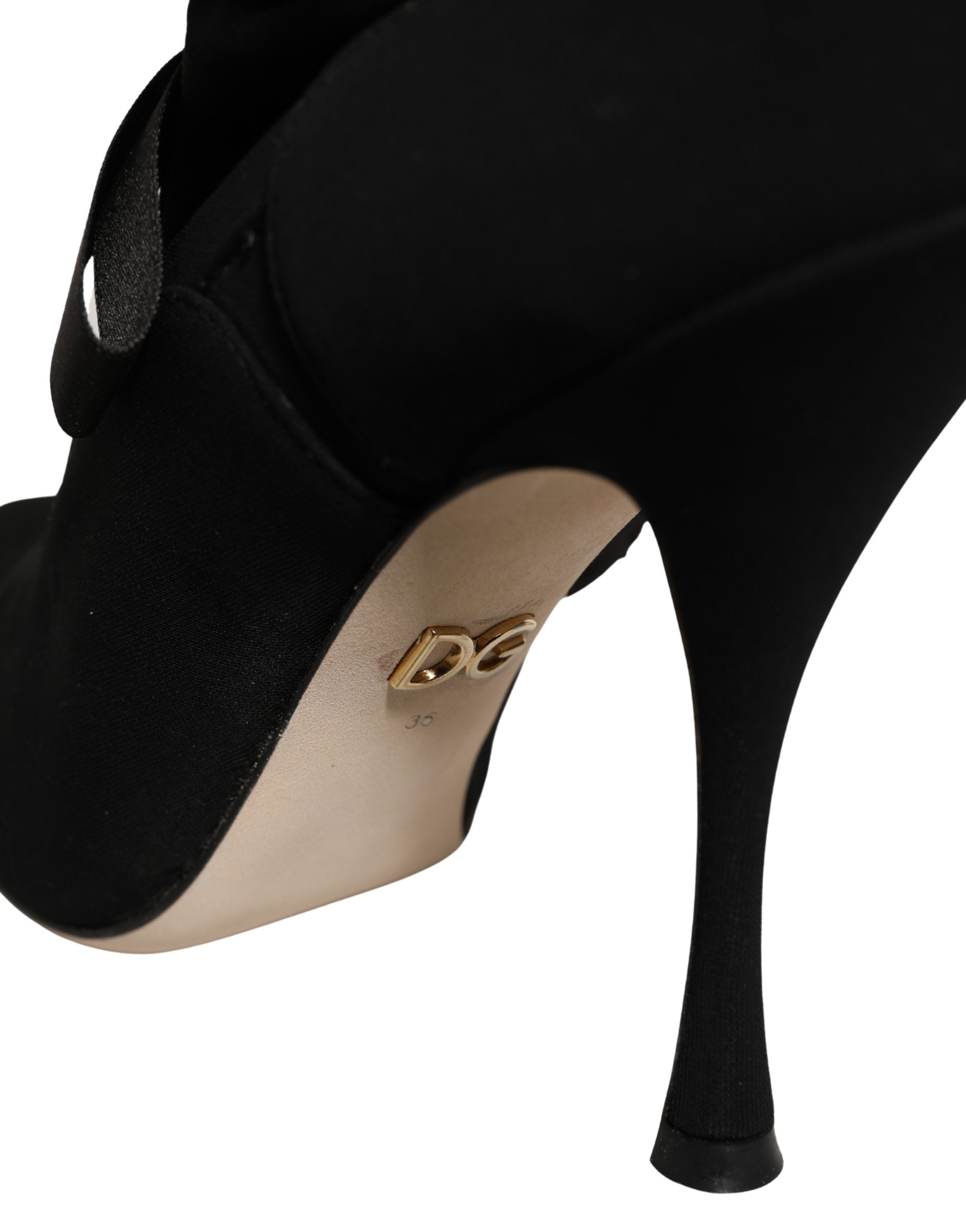 Dolce & Gabbana Schwarz Stiletto Heels Mid Calf Stiefel Schuhe