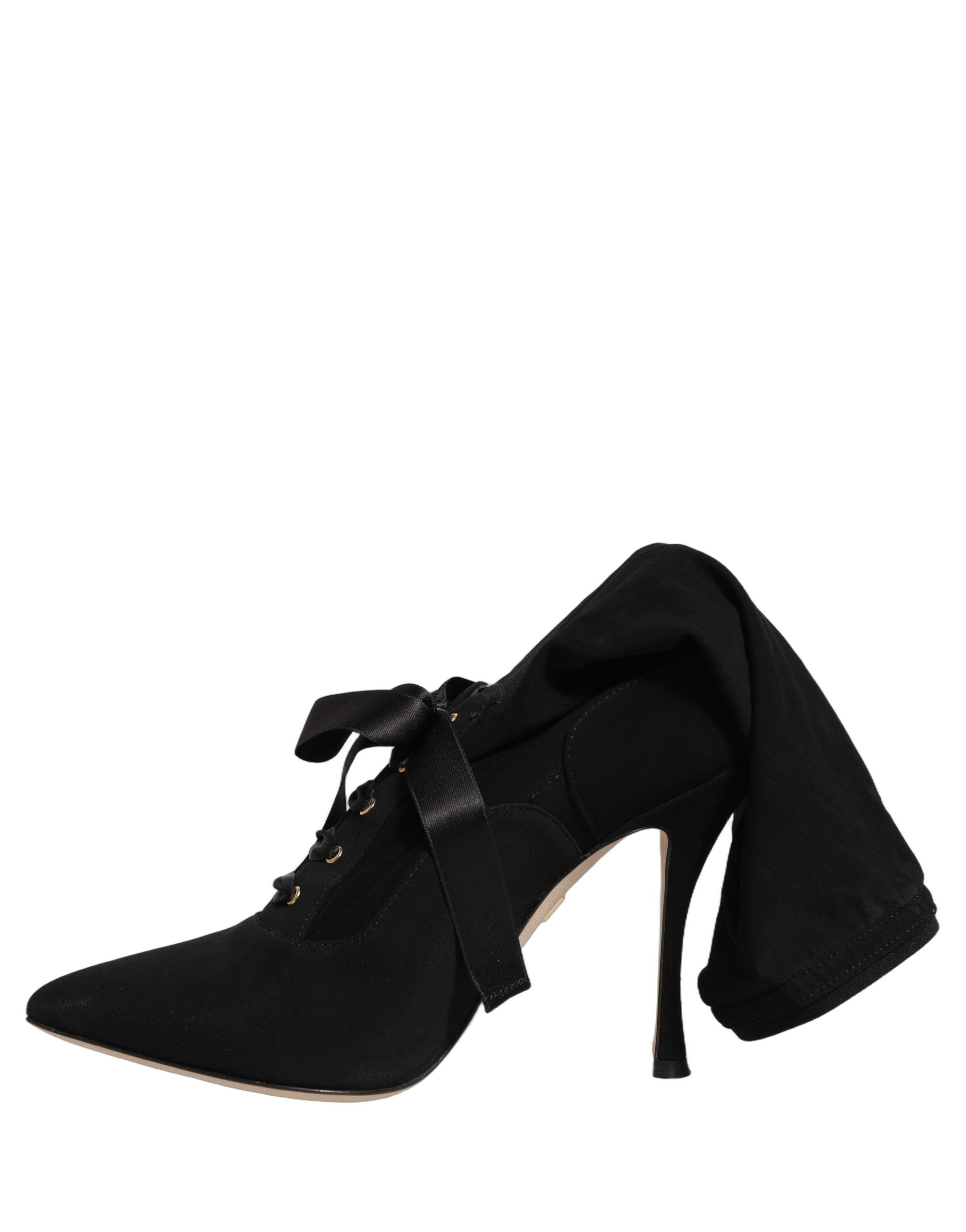 Dolce & Gabbana Schwarz Stiletto Heels Mid Calf Stiefel Schuhe