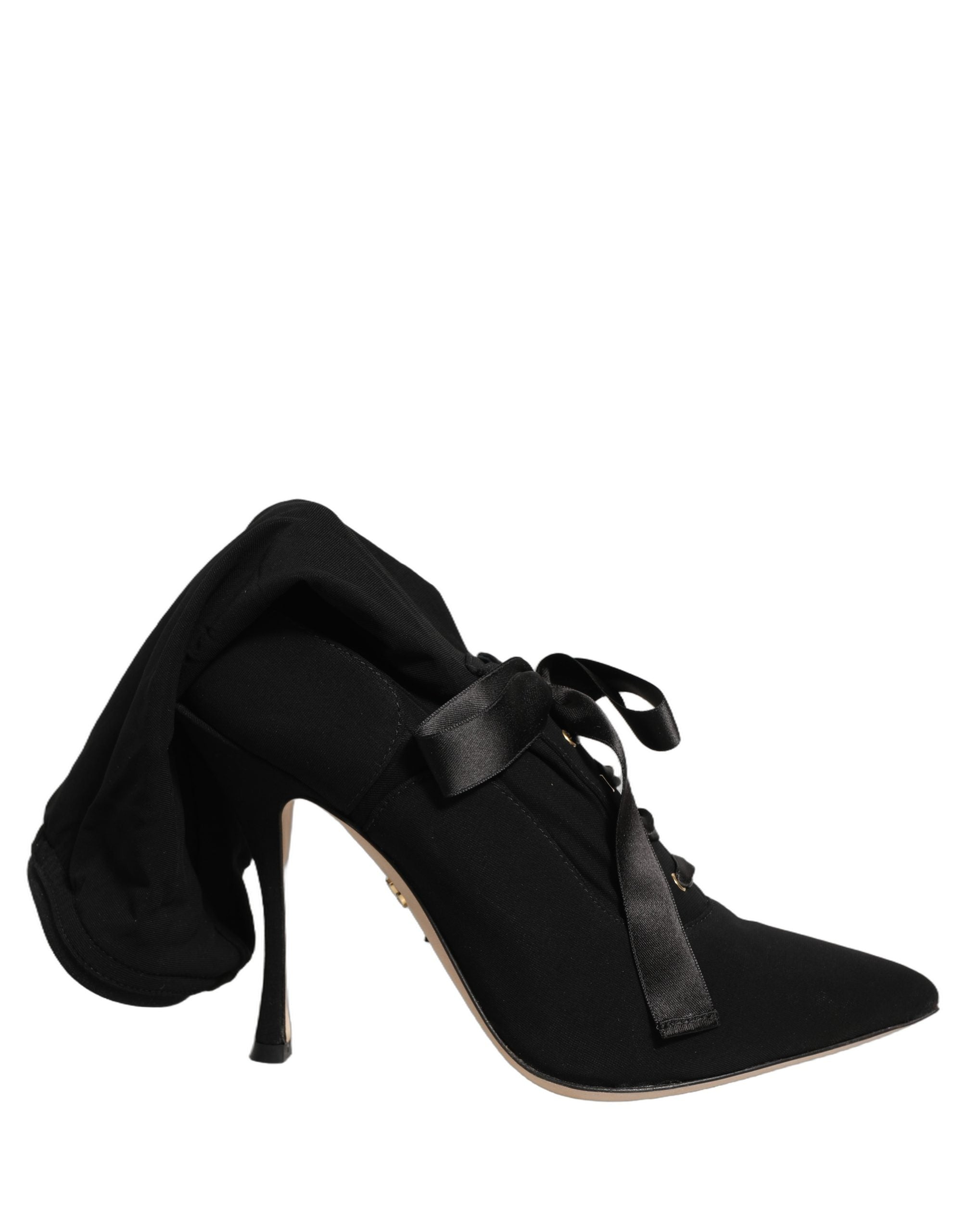 Dolce & Gabbana Schwarz Stiletto Heels Mid Calf Stiefel Schuhe