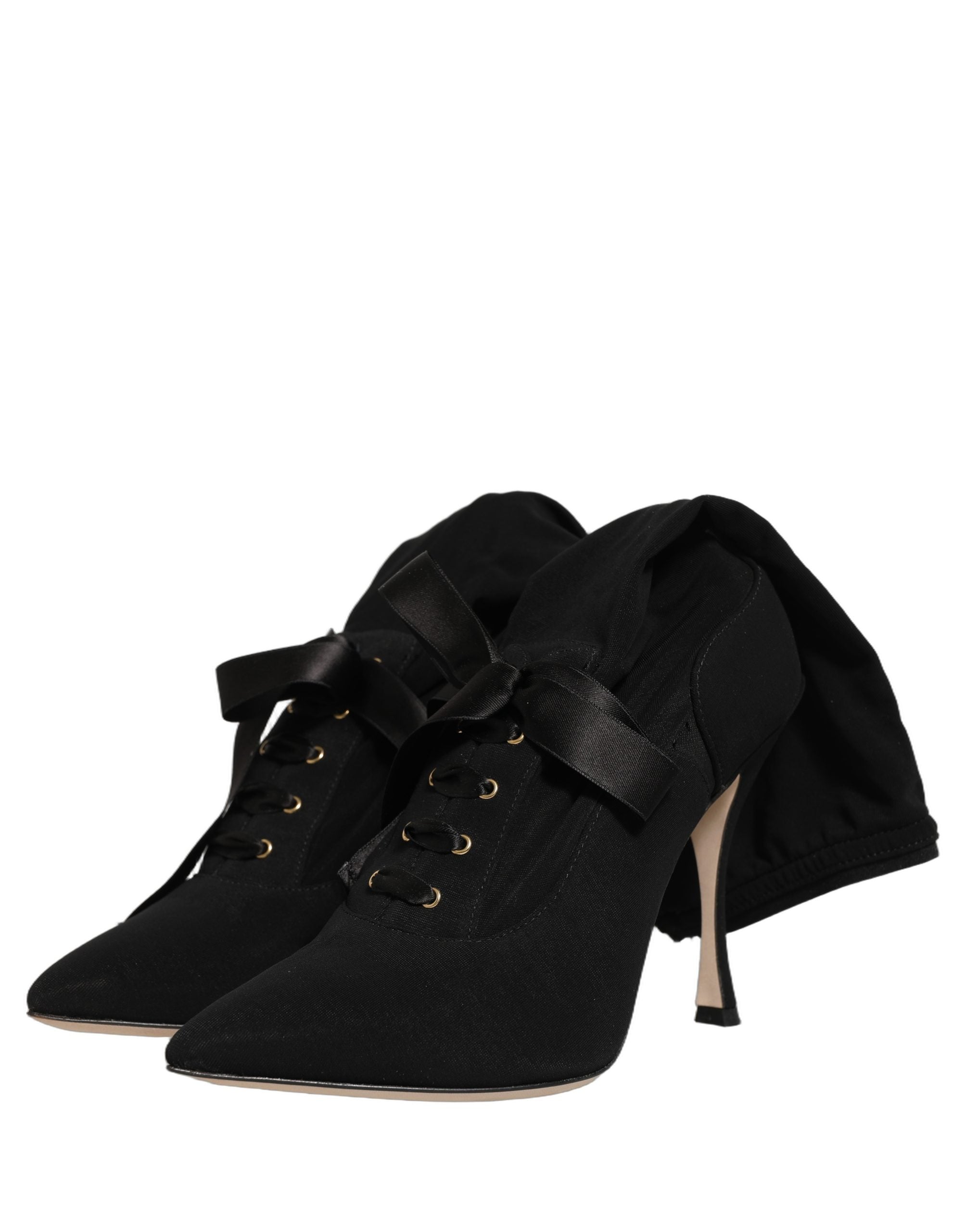 Dolce & Gabbana Schwarz Stiletto Heels Mid Calf Stiefel Schuhe