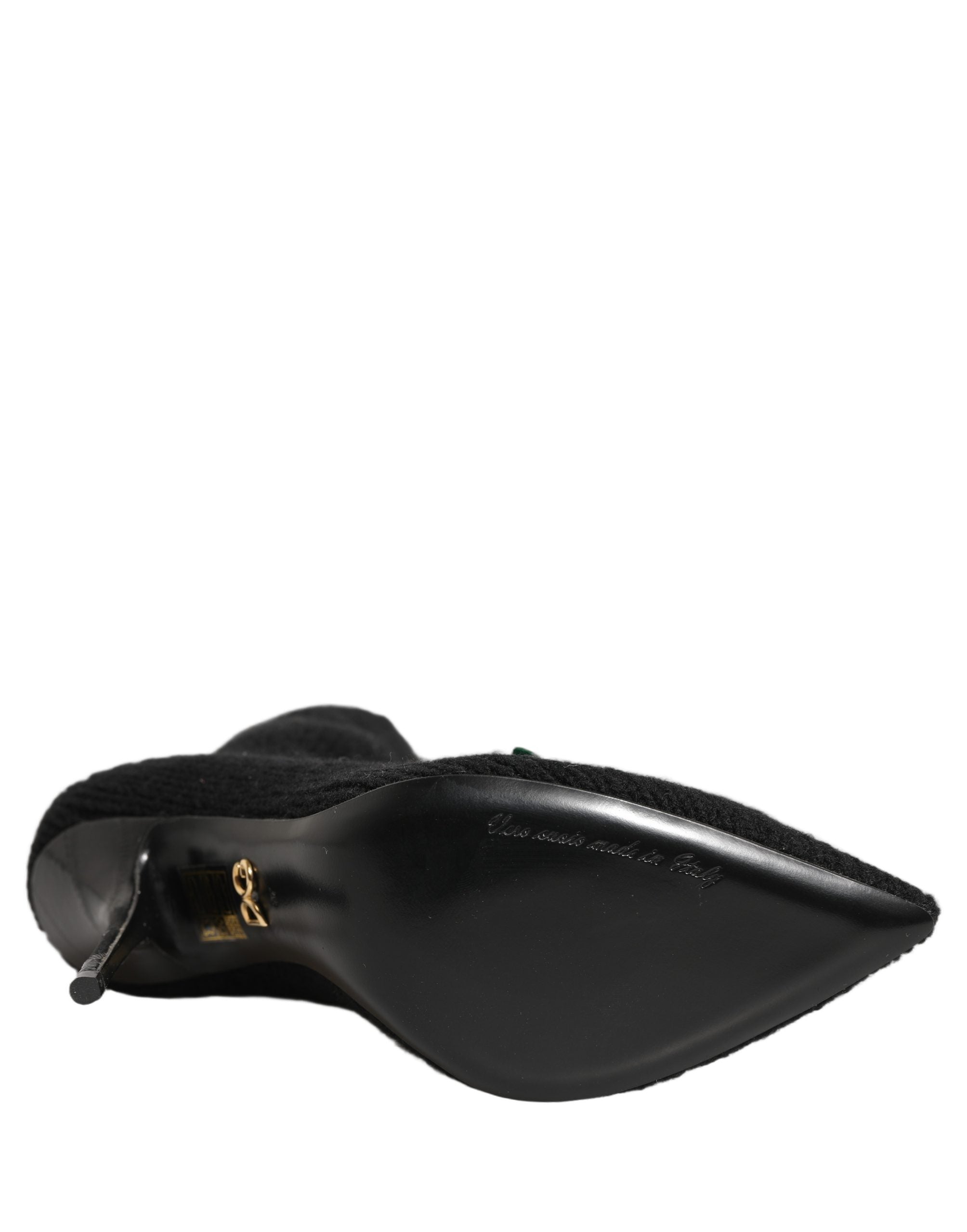 Dolce & Gabbana Schwarz Stiletto Heels Mid Calf Stiefel Schuhe