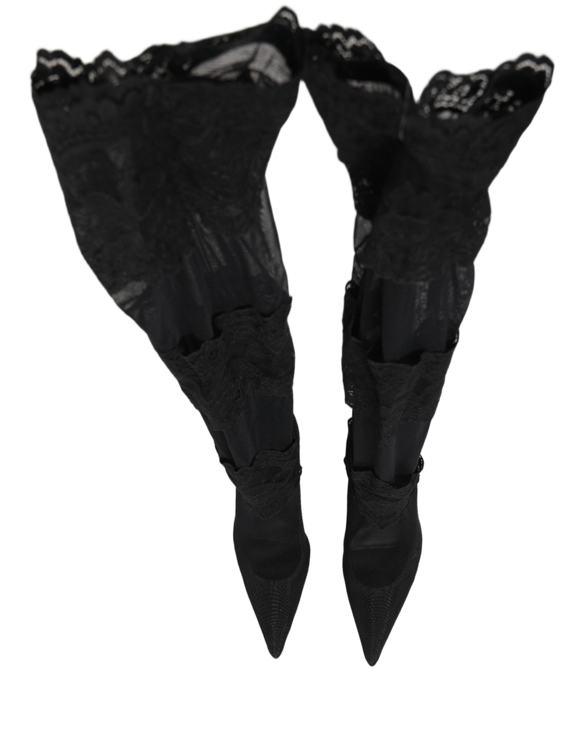 Dolce & Gabbana Schwarze Overknee-Socken-Pumps-Stiefel