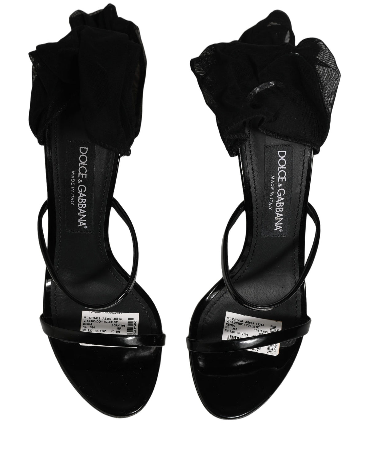Dolce & Gabbana Stiletto-Sandalen-Socken-Kniehohe-Stiefel-Schwarz