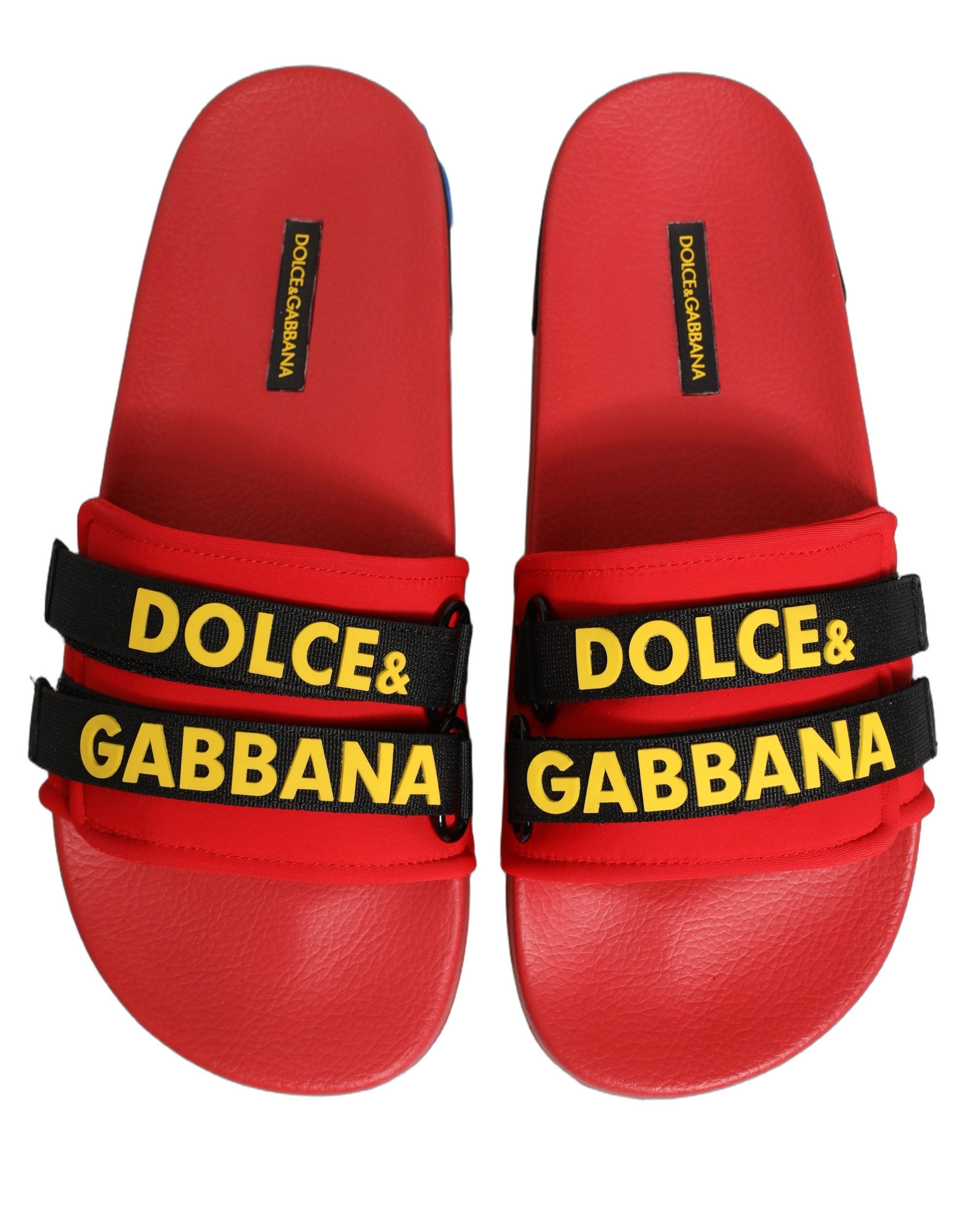 Dolce & Gabbana Rote Neopren-Slipper für Strand und Freizeit