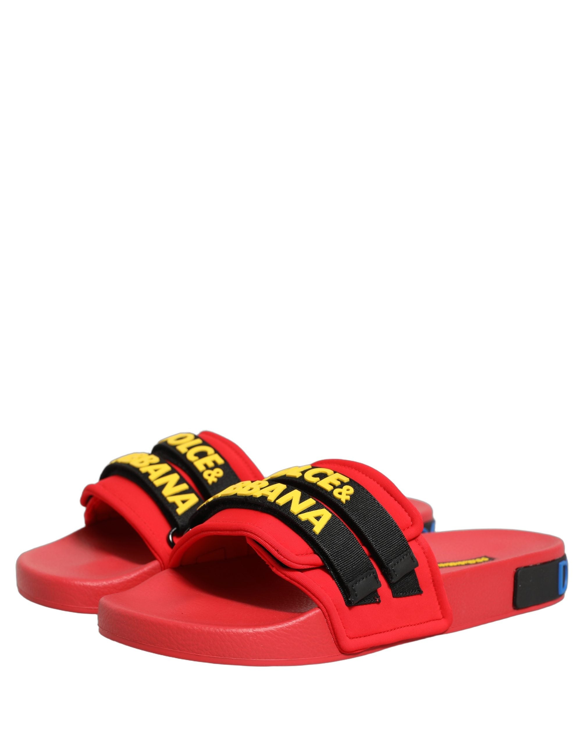 Dolce & Gabbana Rote Neopren-Slipper für Strand und Freizeit