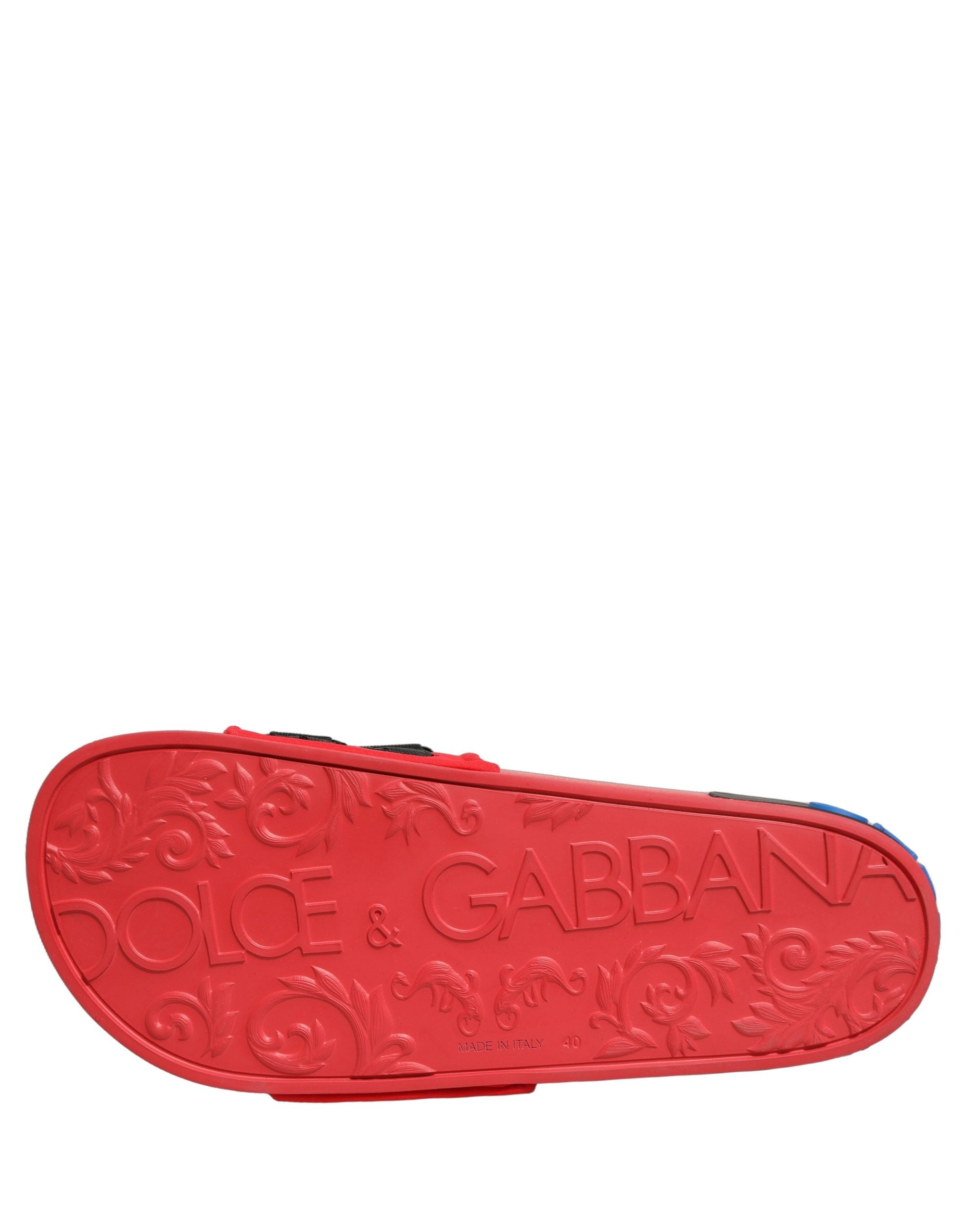 Dolce & Gabbana Rote Neopren-Slipper für Strand und Freizeit
