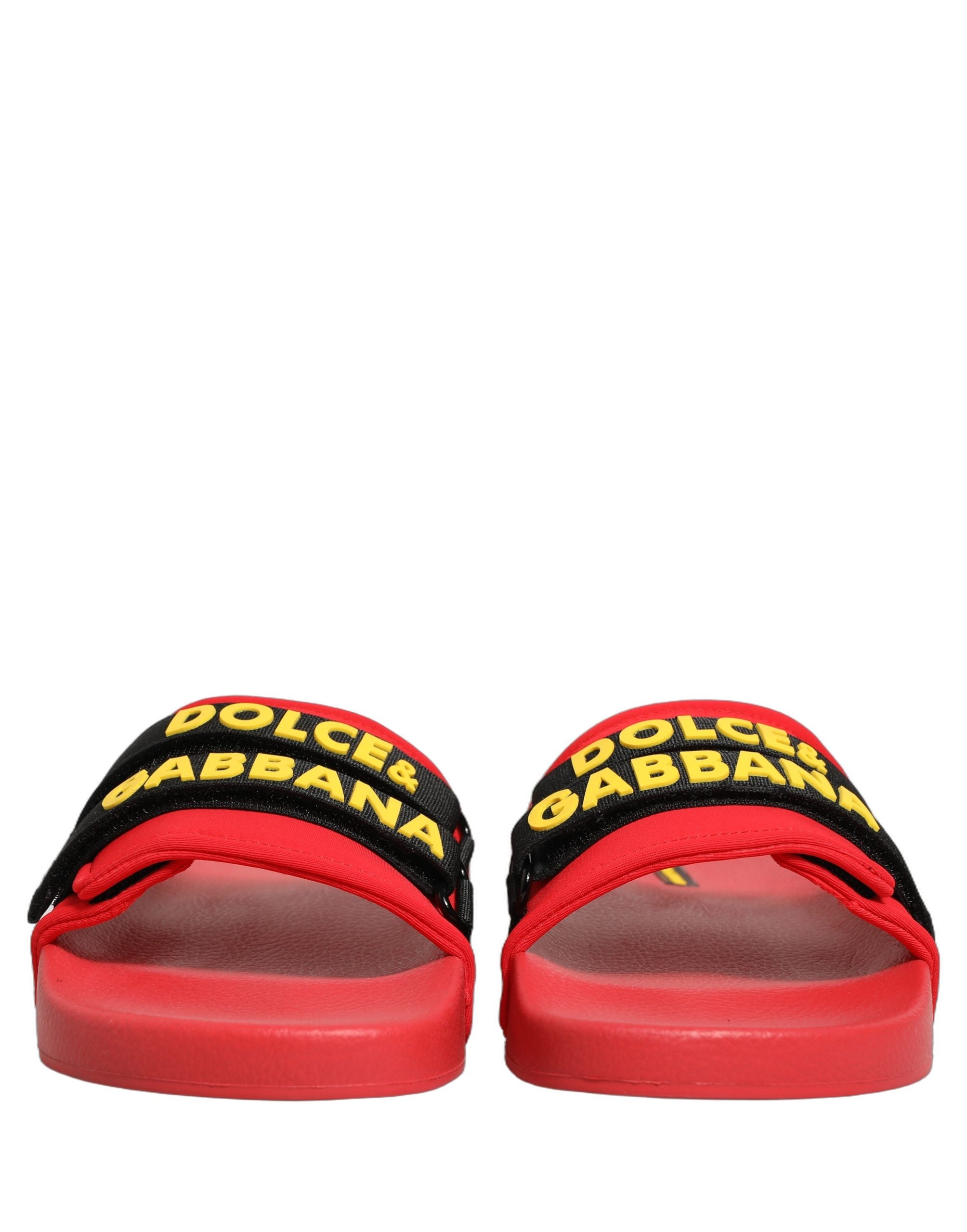 Dolce & Gabbana Rote Neopren-Slipper für Strand und Freizeit