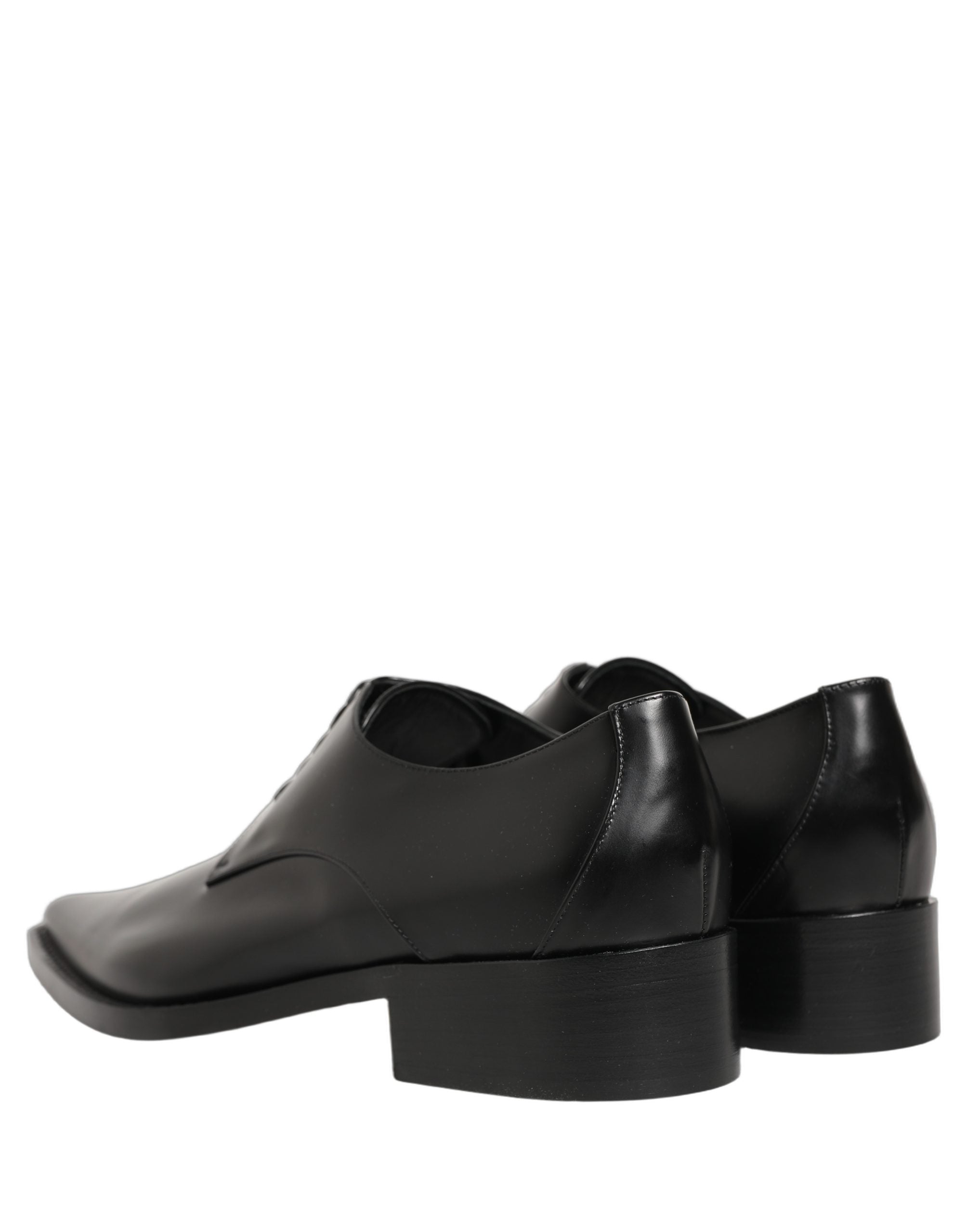 Dolce & Gabbana Schwarze Leder Schnür-Derby-Schuhe