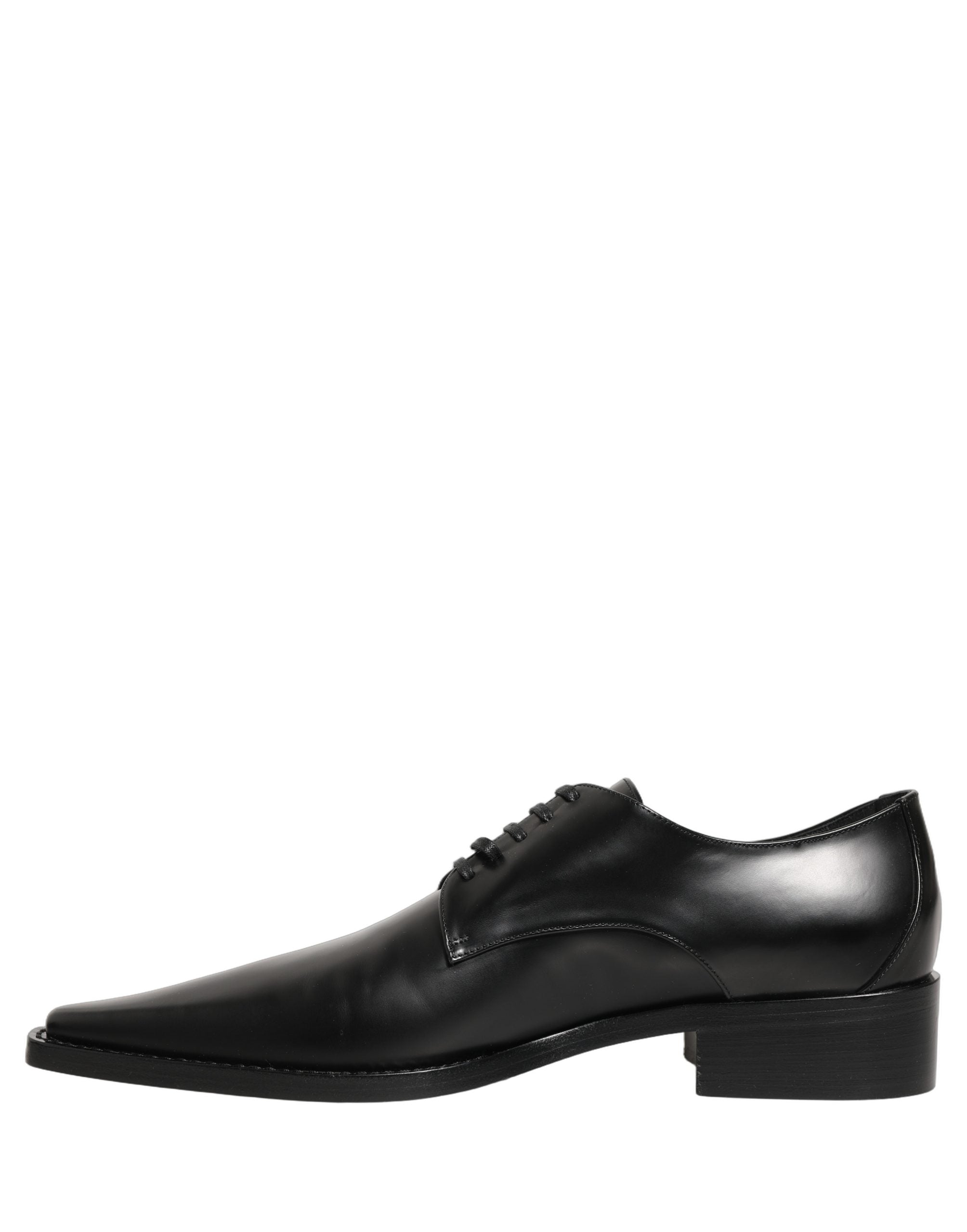 Dolce & Gabbana Schwarze Leder Schnür-Derby-Schuhe