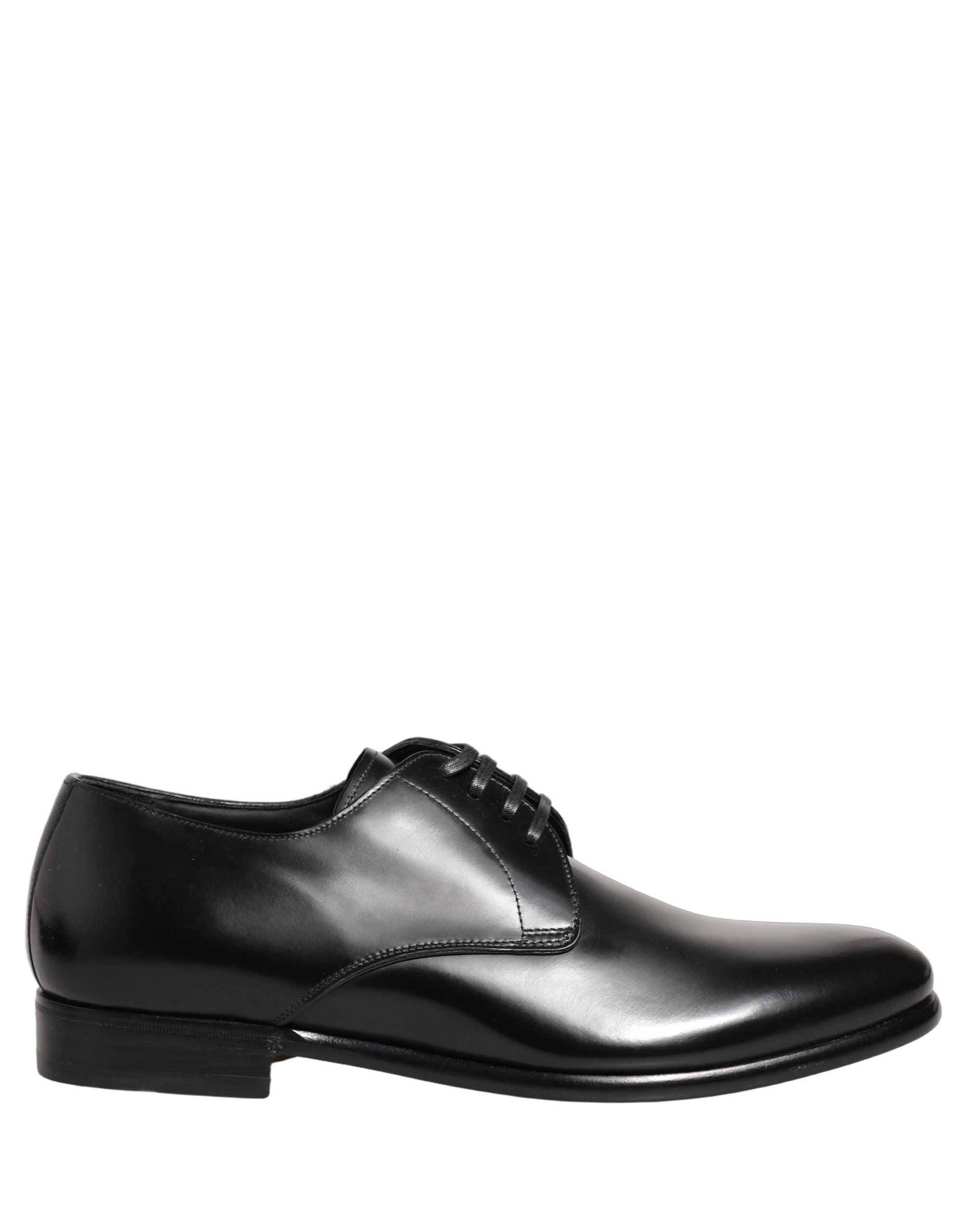Dolce & Gabbana Schwarze Leder Schnür-Derby-Anzugschuhe