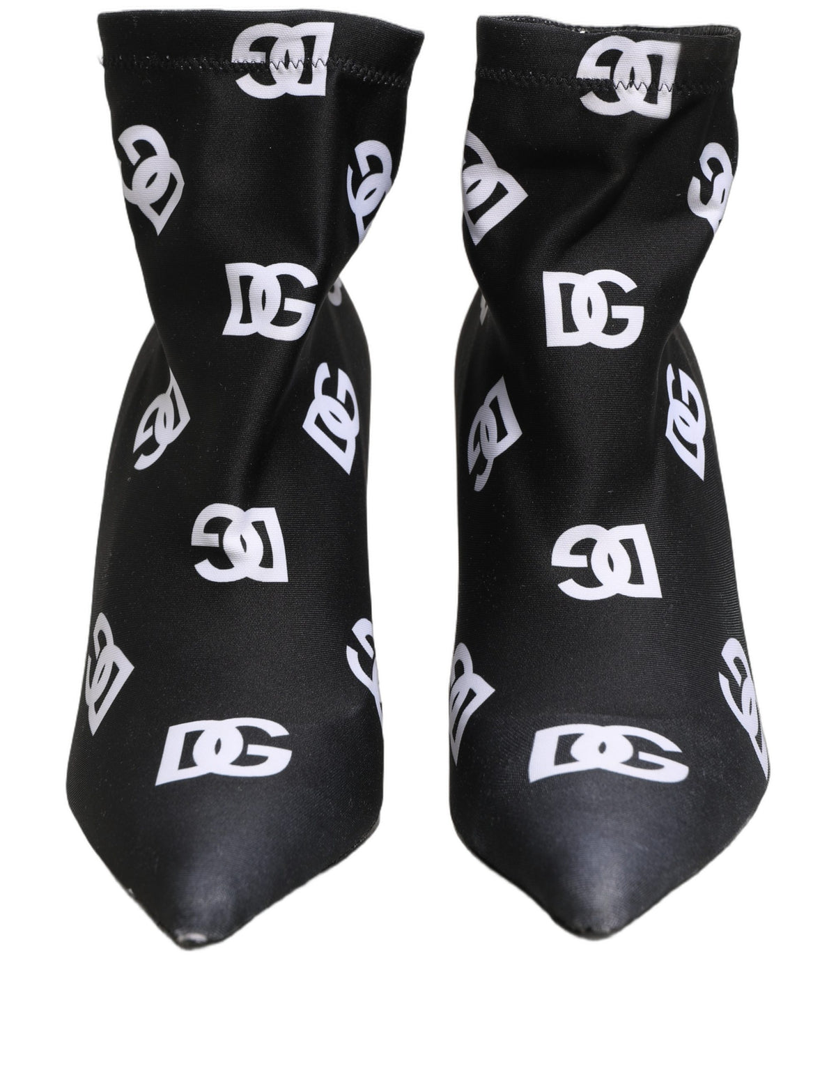 Dolce & Gabbana Schwarze Stretch-Stiefeletten mit Logo