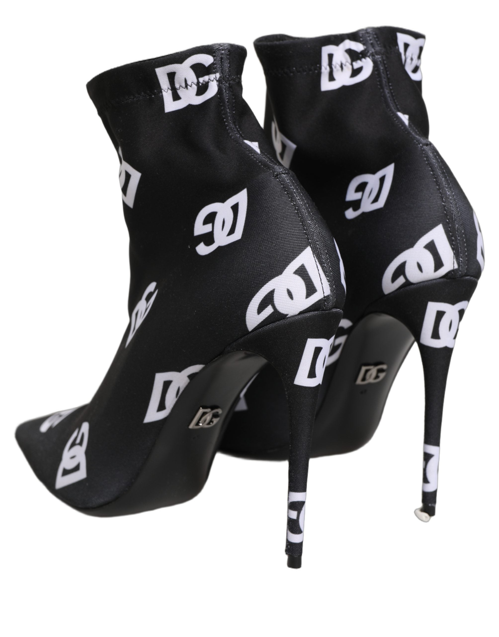 Dolce & Gabbana Schwarze Stretch-Stiefeletten mit Logo