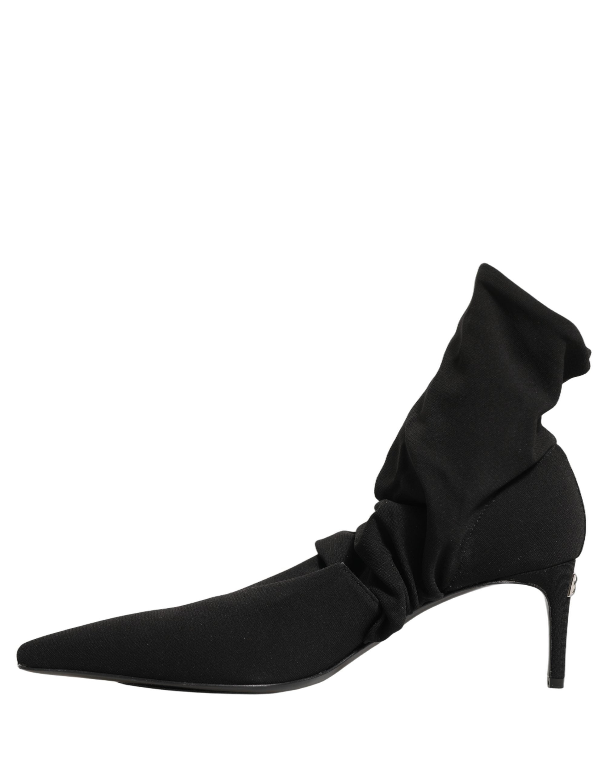 Dolce & Gabbana Schwarze Socken-Stiefel mit Absatz, Knöchelhoch