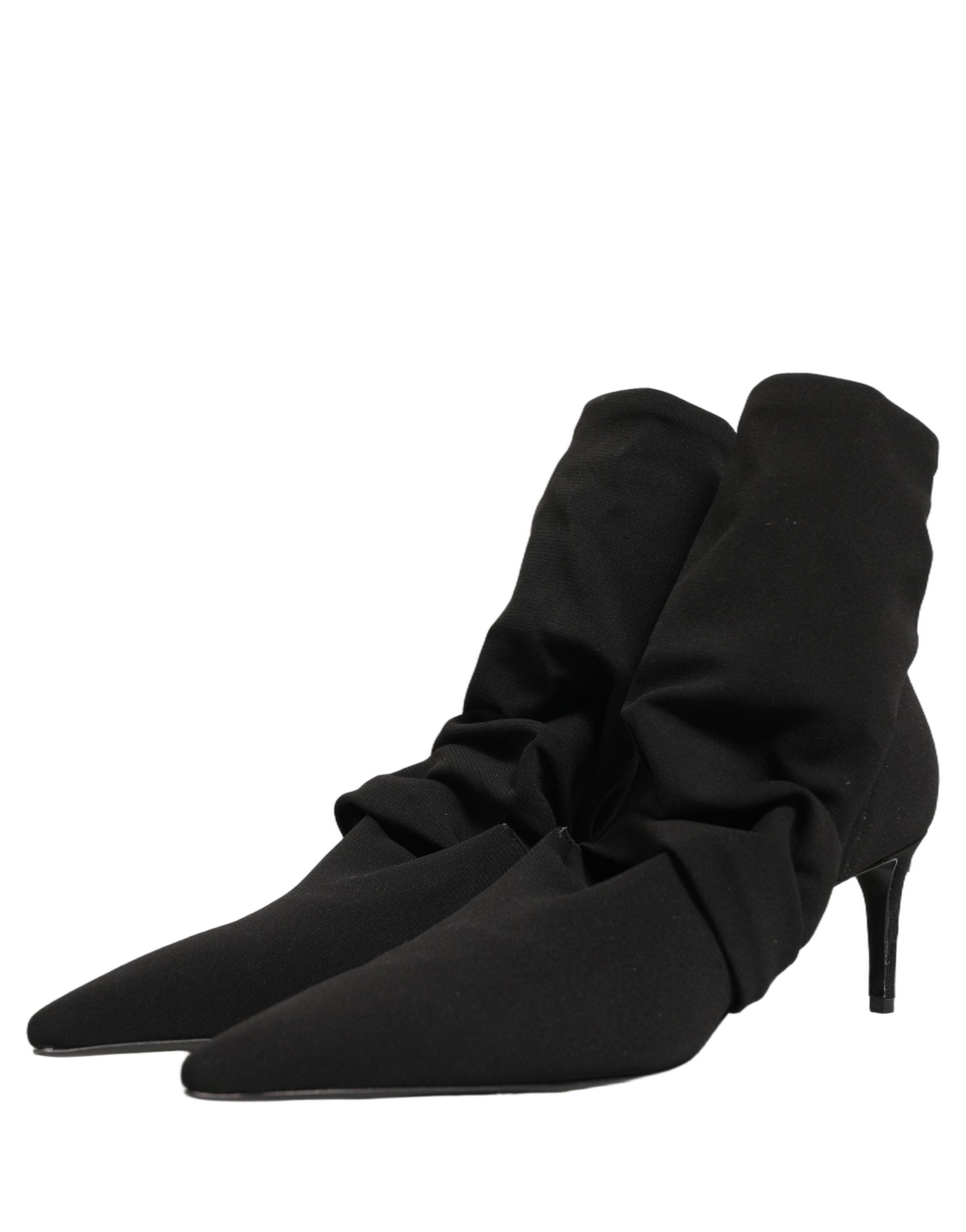 Dolce & Gabbana Schwarze Socken-Stiefel mit Absatz, Knöchelhoch