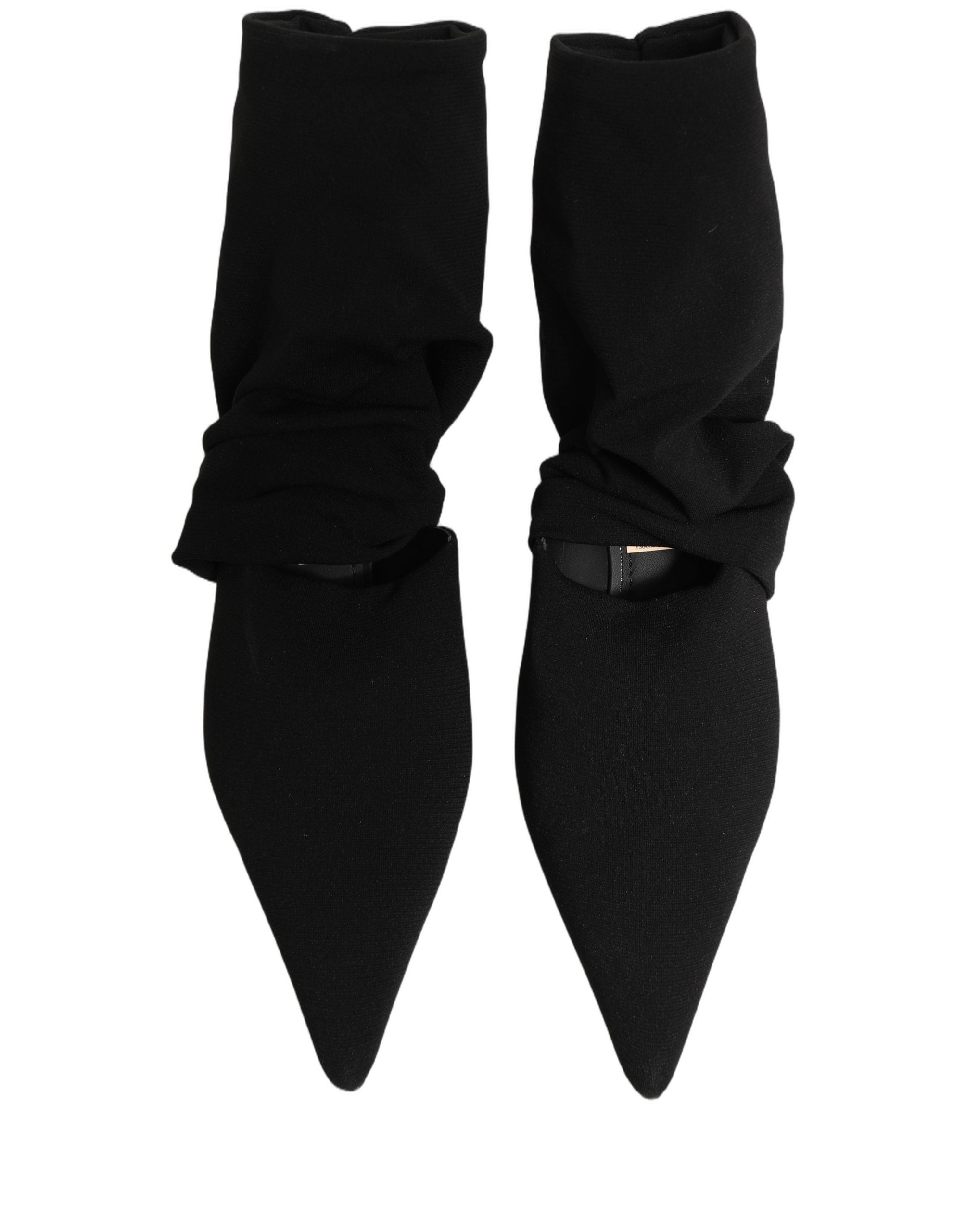 Dolce & Gabbana Schwarze Socken-Stiefel mit Absatz, Knöchelhoch
