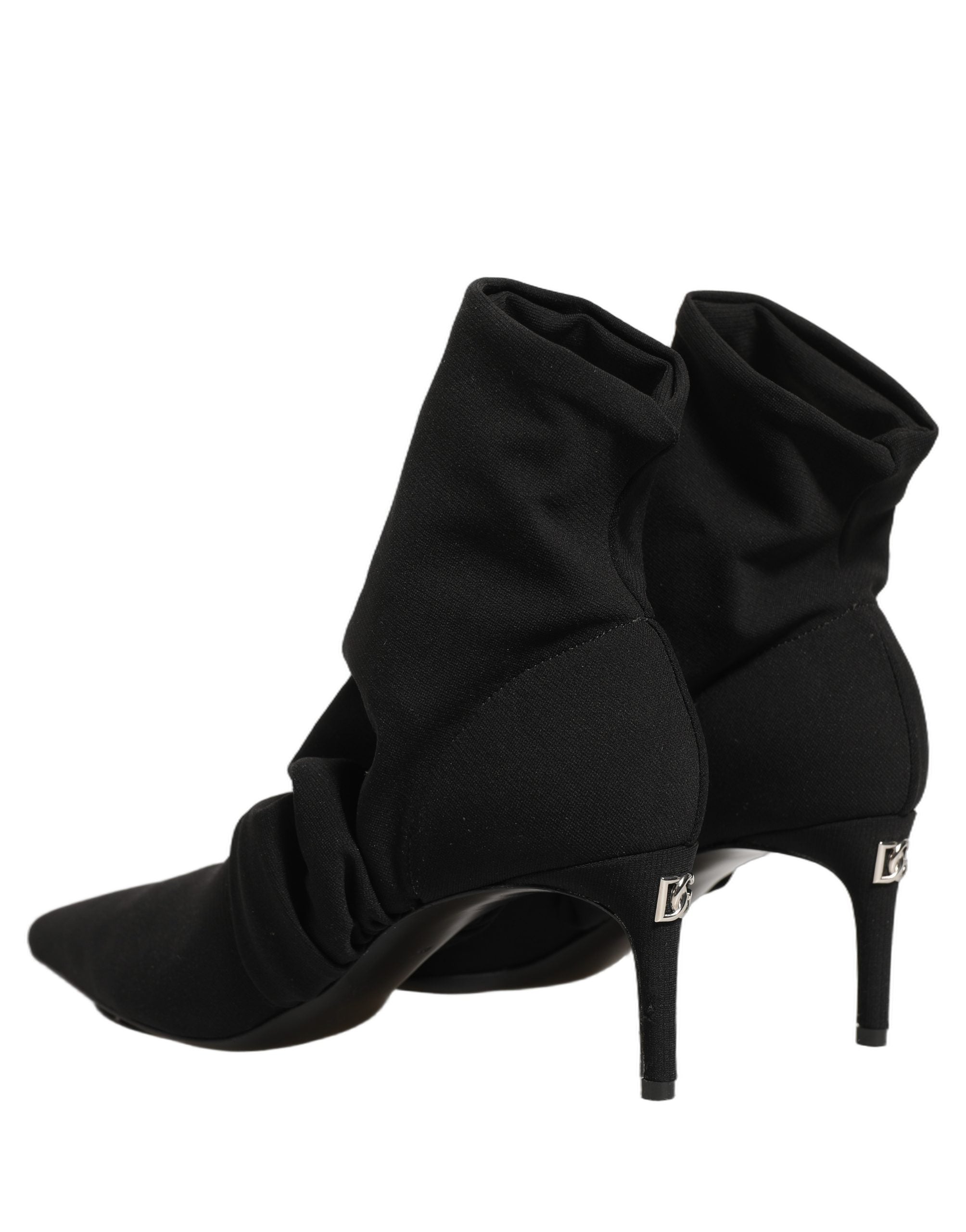 Dolce & Gabbana Schwarze Socken-Stiefel mit Absatz, Knöchelhoch
