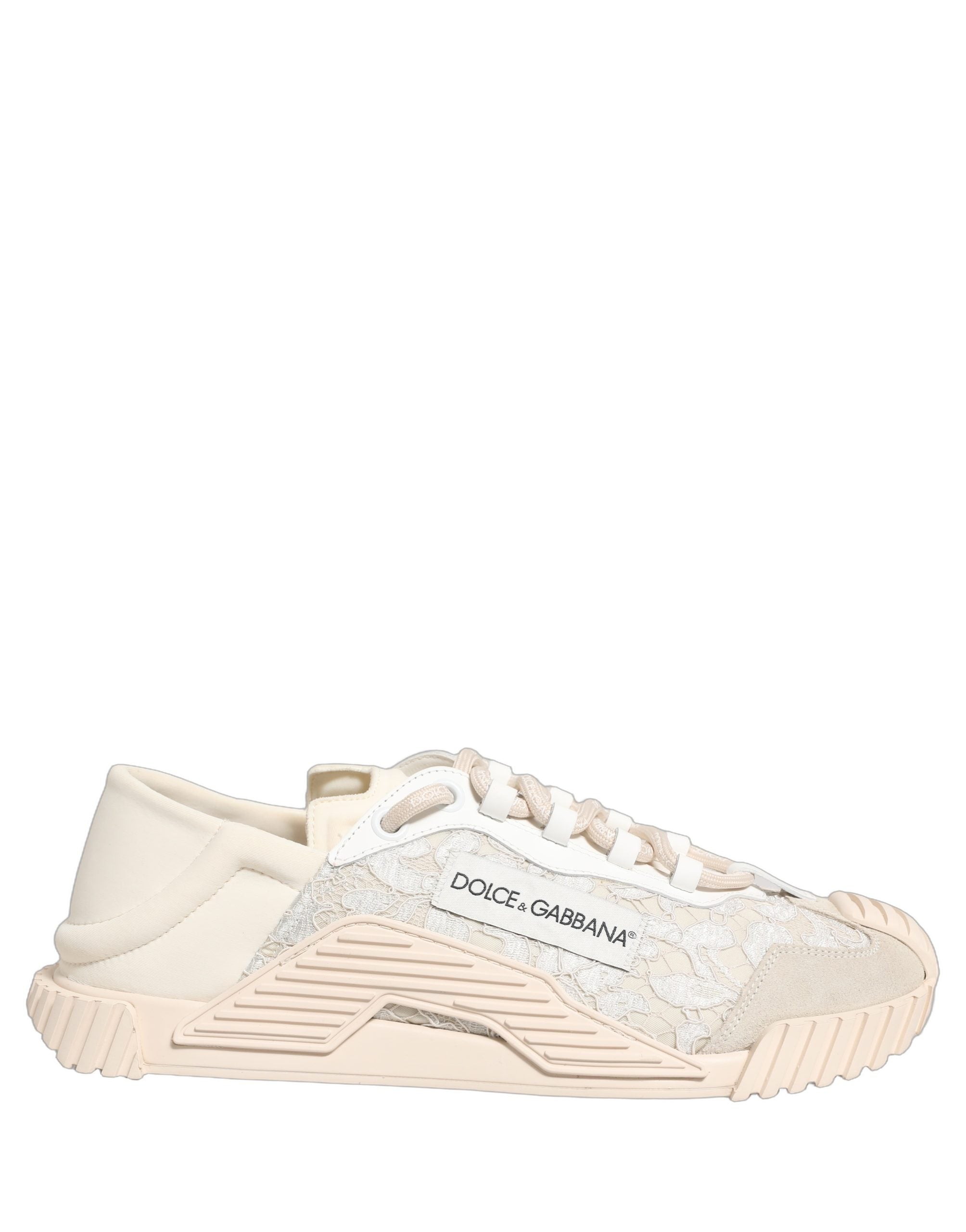Dolce & Gabbana Weiß Spitze NS1 Low Top Sneaker Sportschuhe