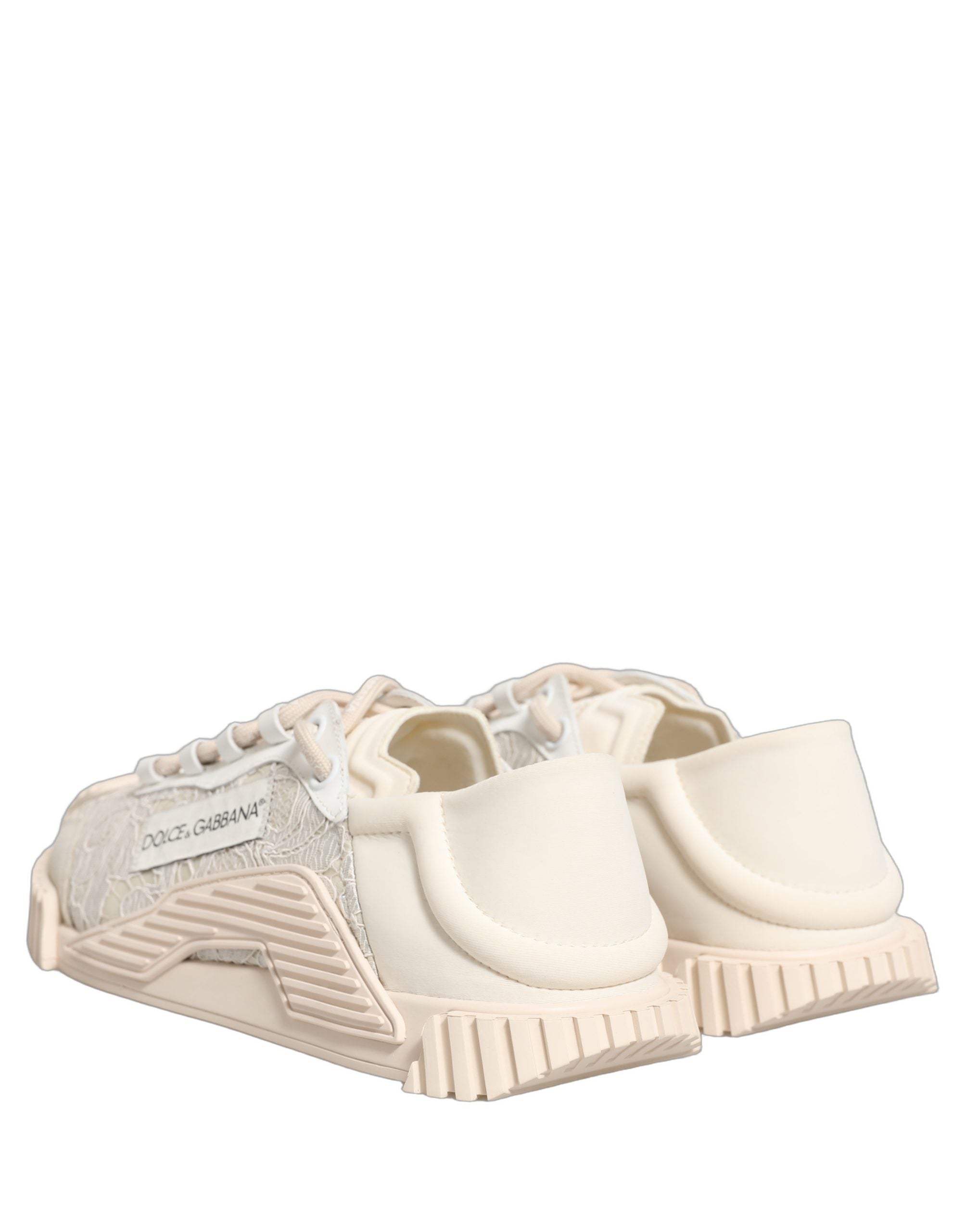 Dolce & Gabbana Weiß Spitze NS1 Low Top Sneaker Sportschuhe
