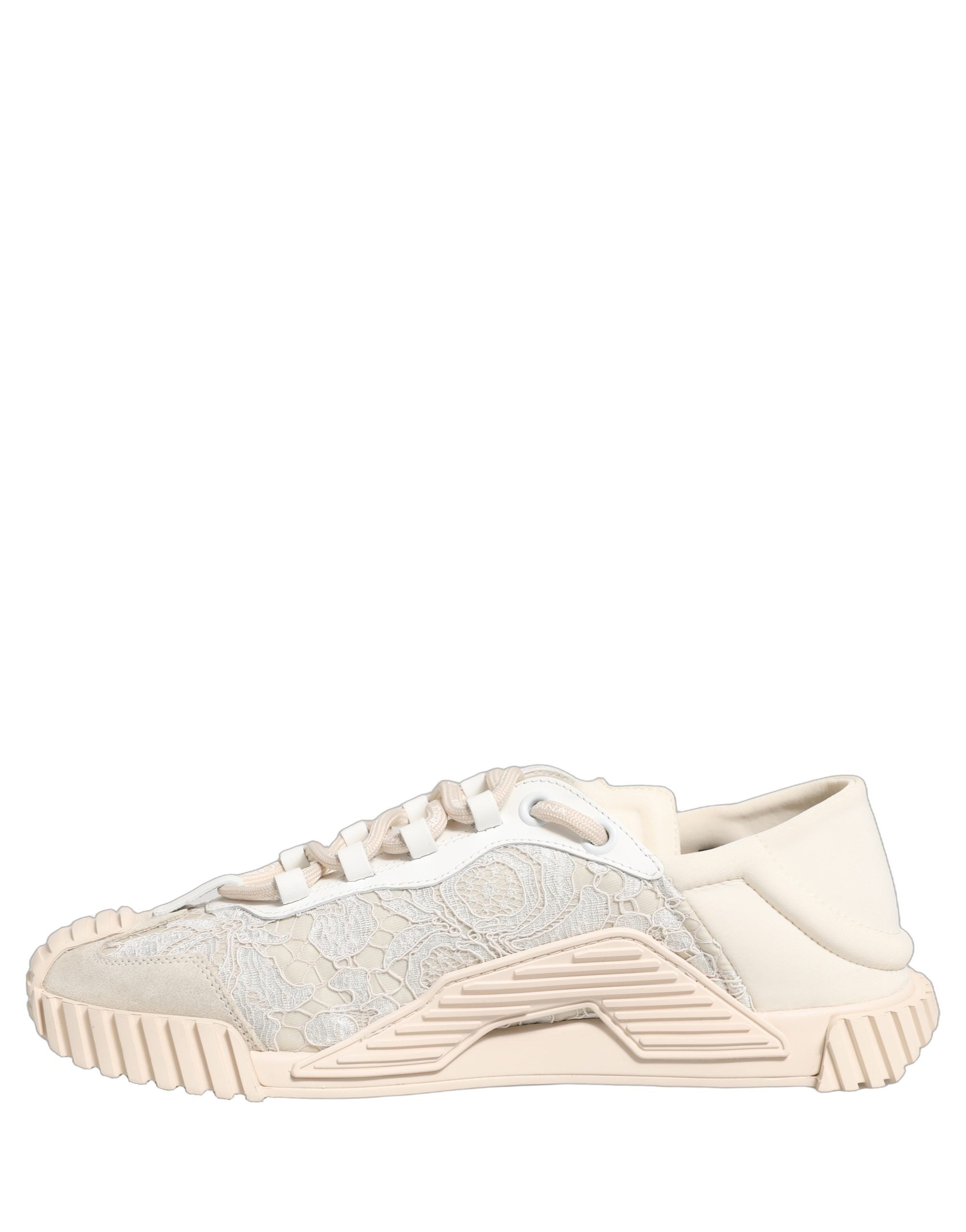 Dolce & Gabbana Weiß Spitze NS1 Low Top Sneaker Sportschuhe