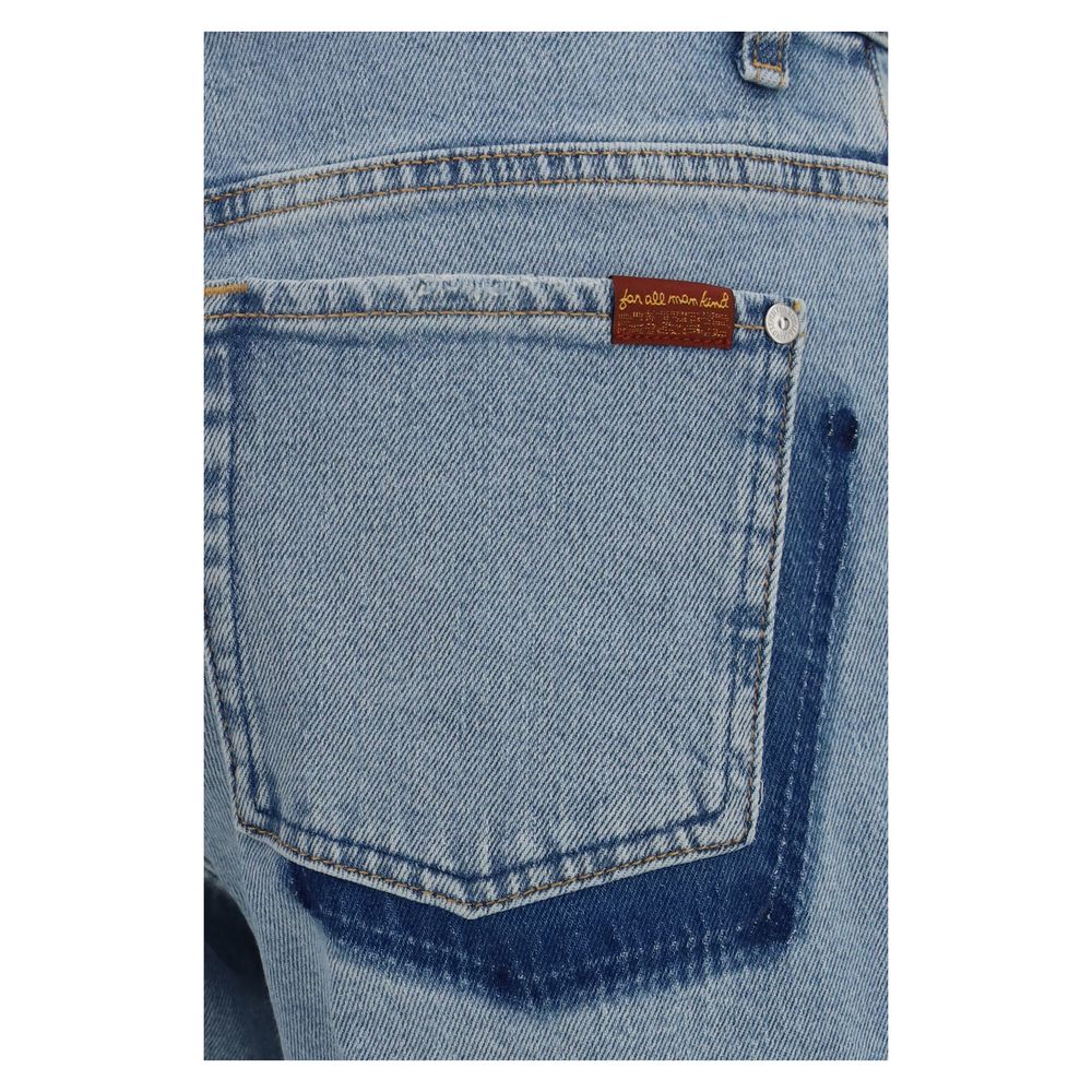 7FOR Blaue Jeans aus Baumwolle im geraden Schnitt