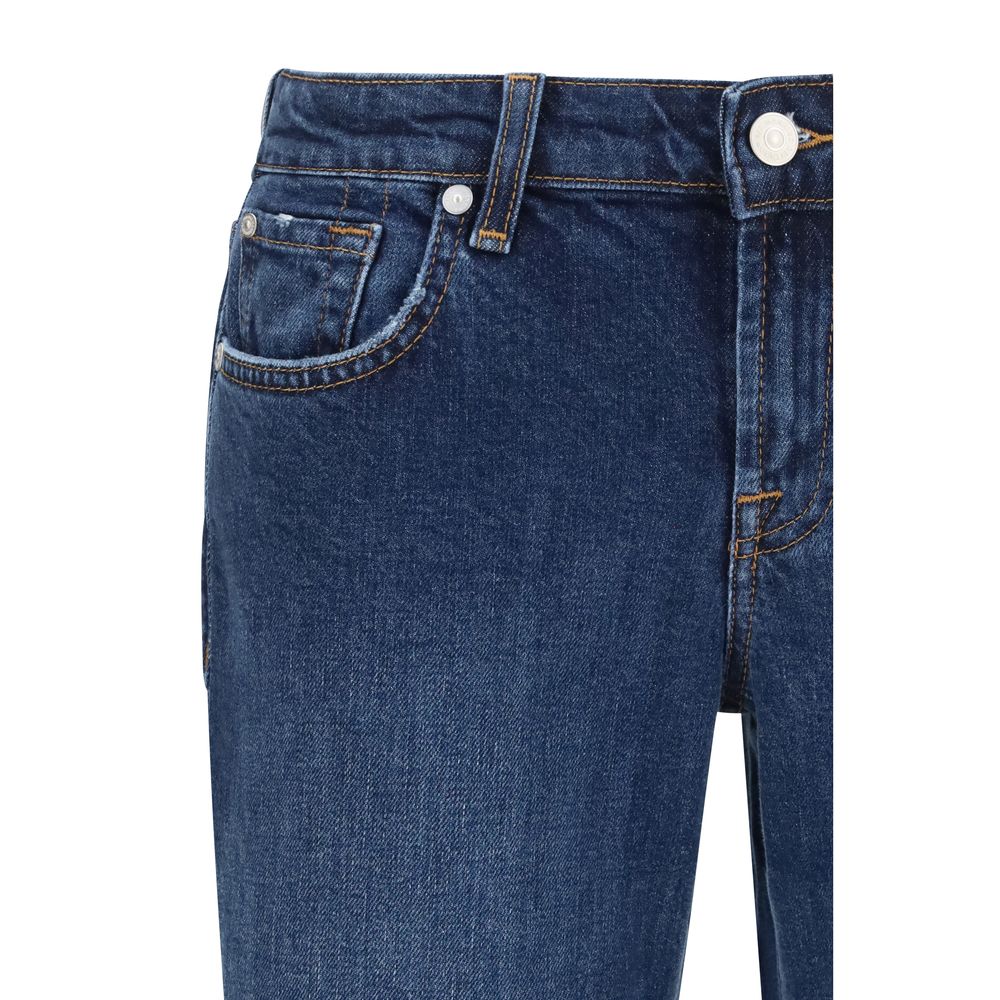 7FOR Blaue Baumwoll-Jeans mit ausgestelltem Bein