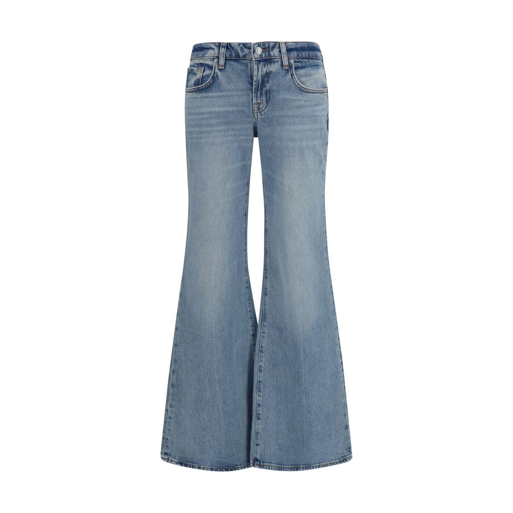 7FOR Blaue Baumwoll-Jeans mit ausgestelltem Bein