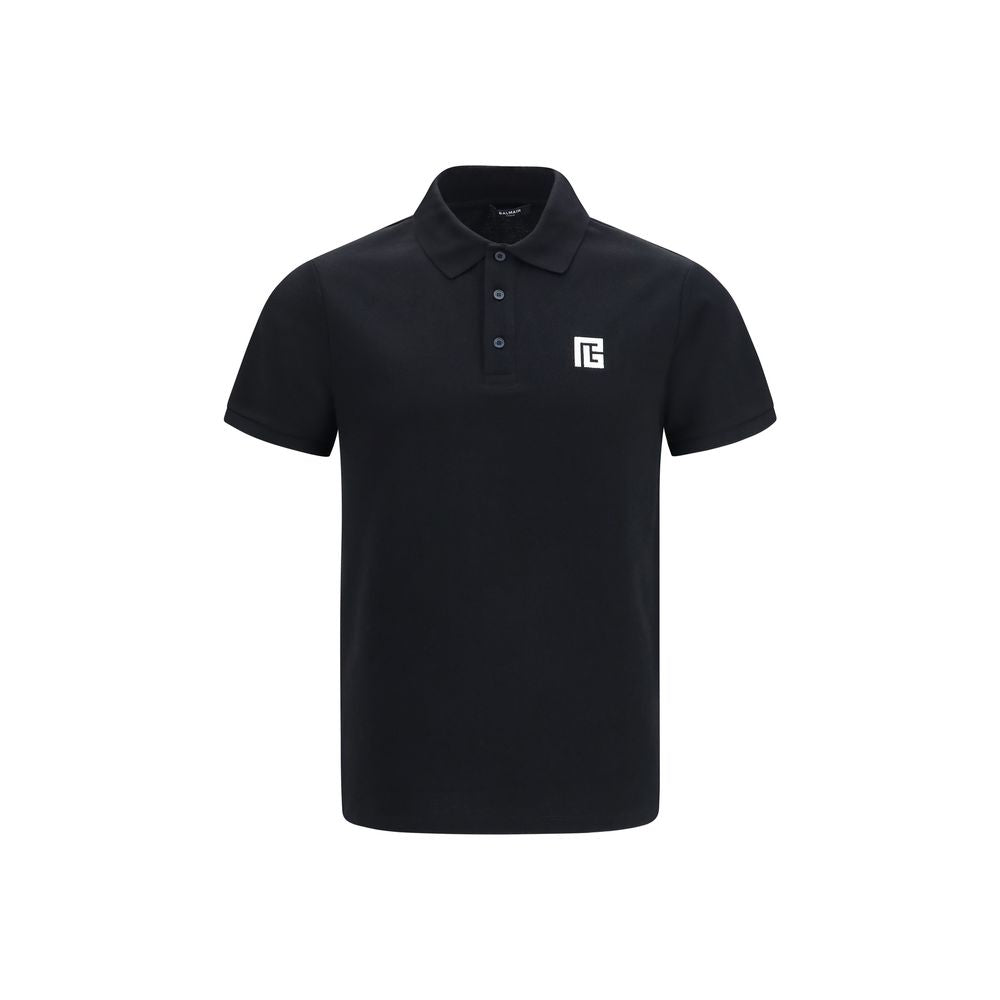 Balmain Schwarzes Baumwoll-Poloshirt