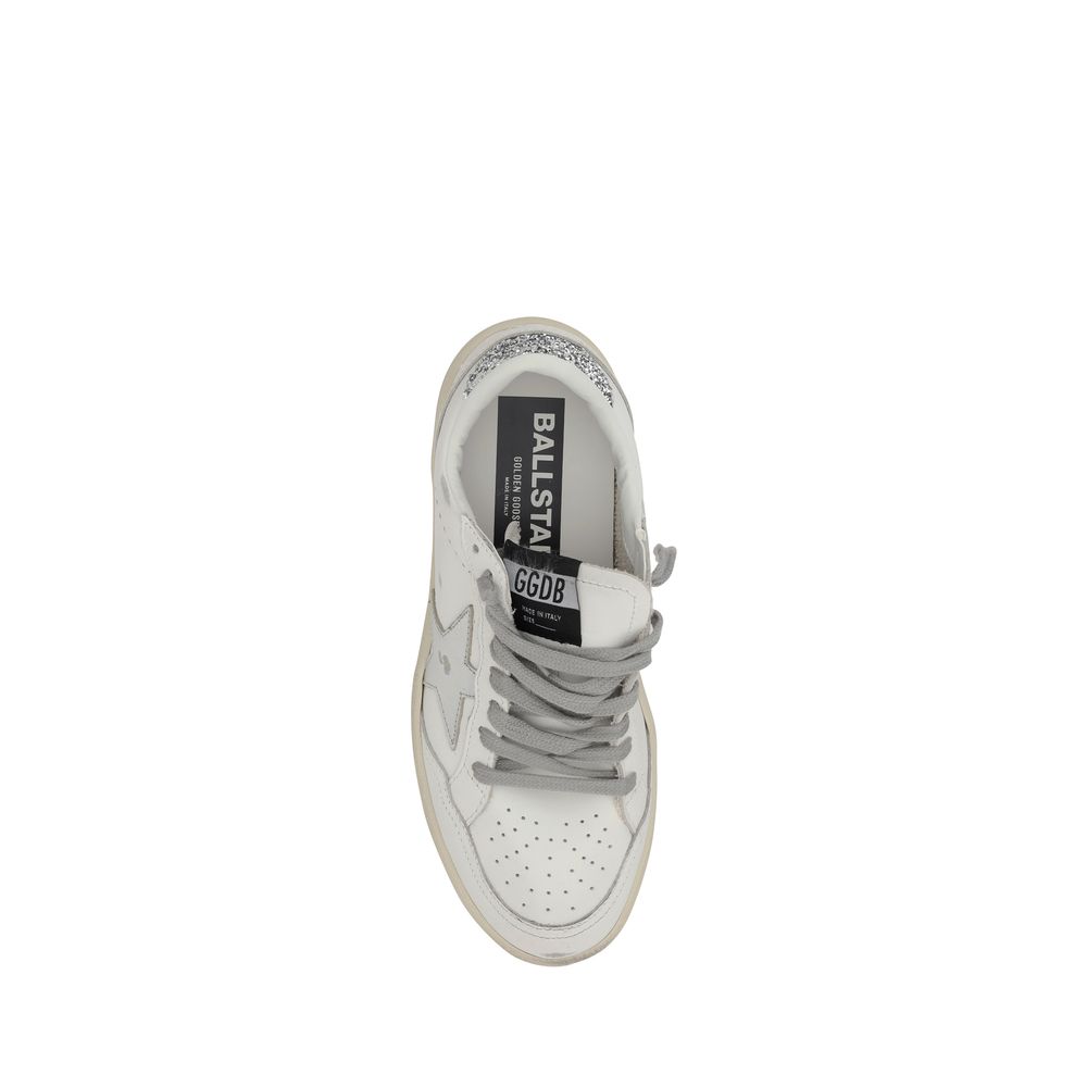 Golden Goose Silberne Kalbshaut Bos Taurus Sneakers mit niedrigem Schaft