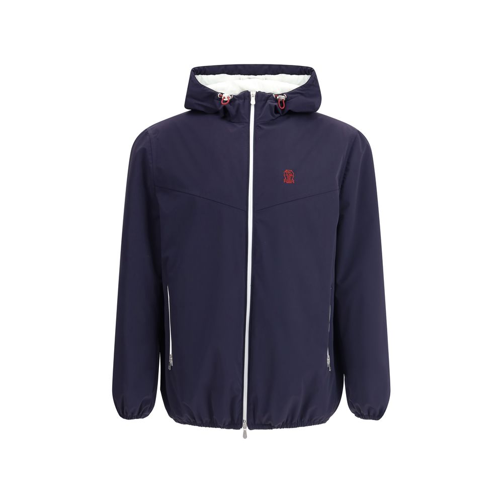 Brunello Cucinelli Blaue Shell-Jacke aus Polyamid