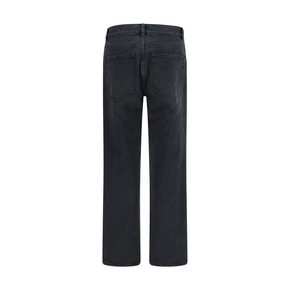 The Row Schwarze Baumwoll-Jeans mit geradem Bein