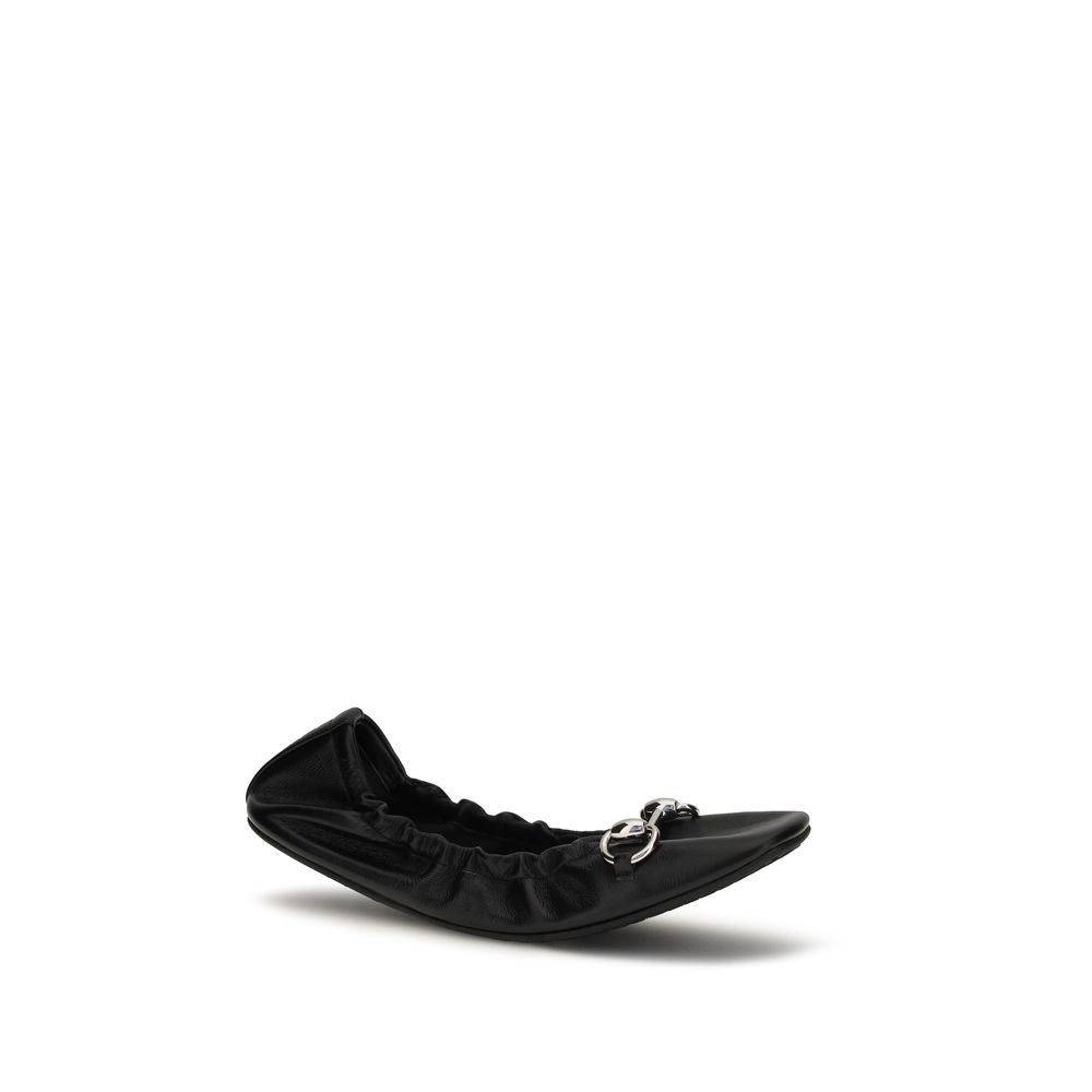 Gucci Schwarze Ballerinas aus Kalbsleder Bos Taurus