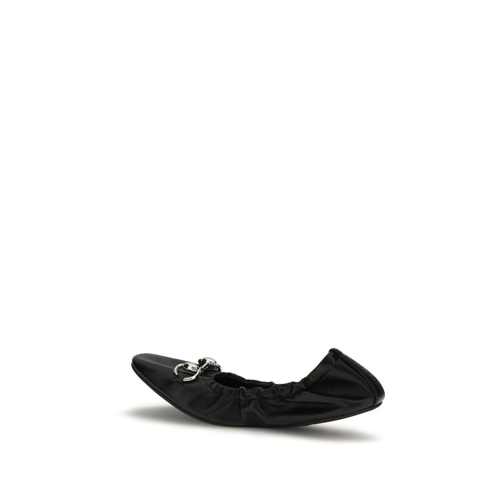 Gucci Schwarze Ballerinas aus Kalbsleder Bos Taurus