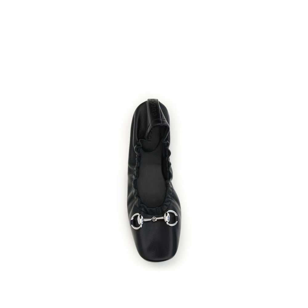 Gucci Schwarze Ballerinas aus Kalbsleder Bos Taurus