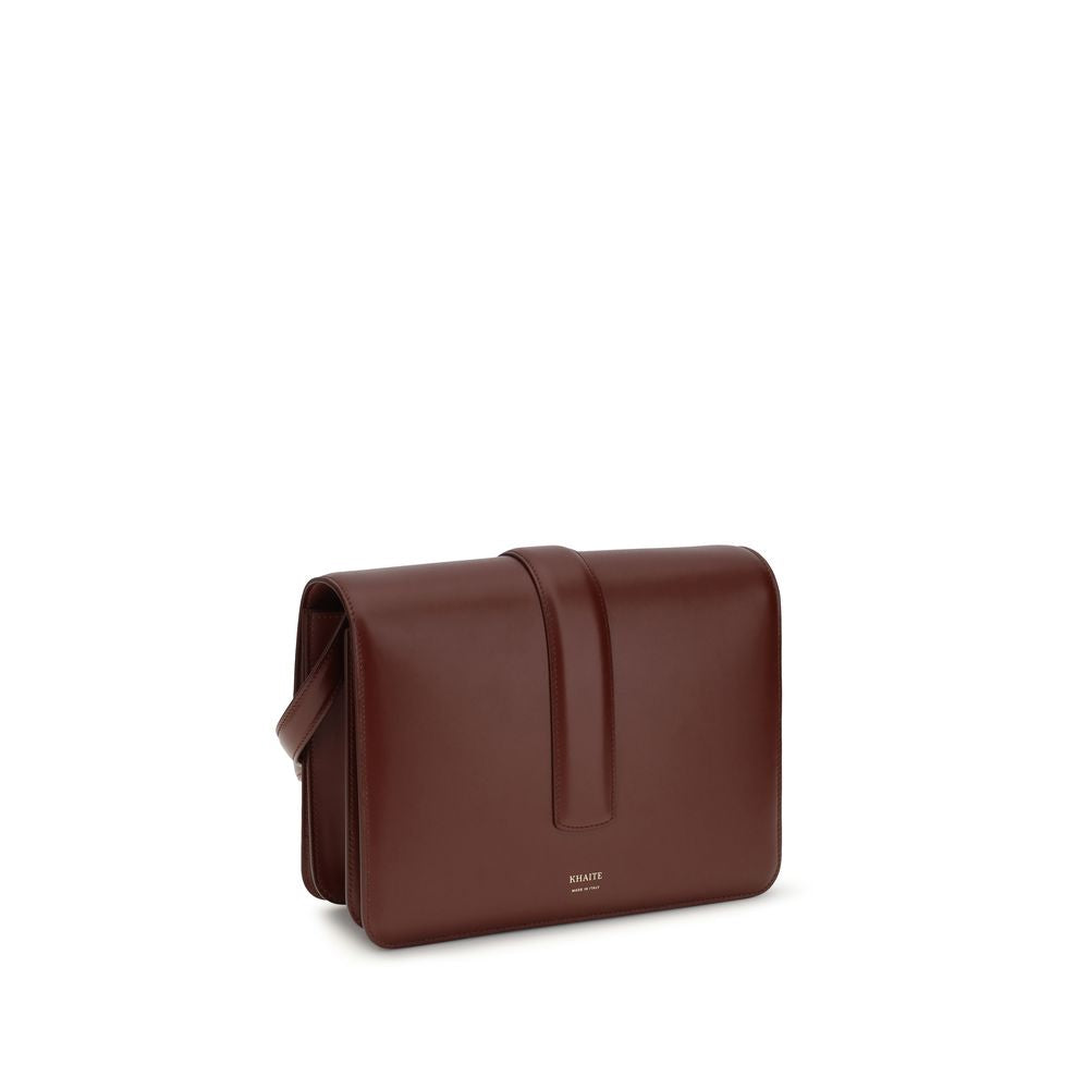 Khaite Schultertasche Bos Taurus aus bordeauxrotem Kalbsleder