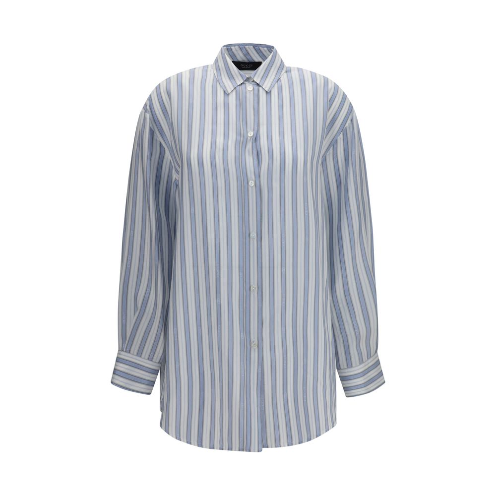 Gucci Blaues Seidenhemd