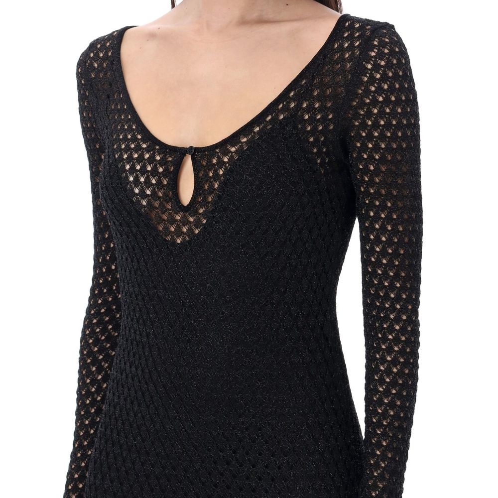 Tom Ford Schwarzes Freizeitkleid aus Metallic-Faser