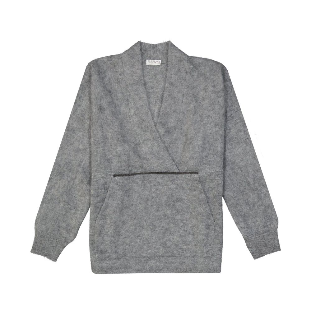 Brunello Cucinelli Grauer Wollpullover