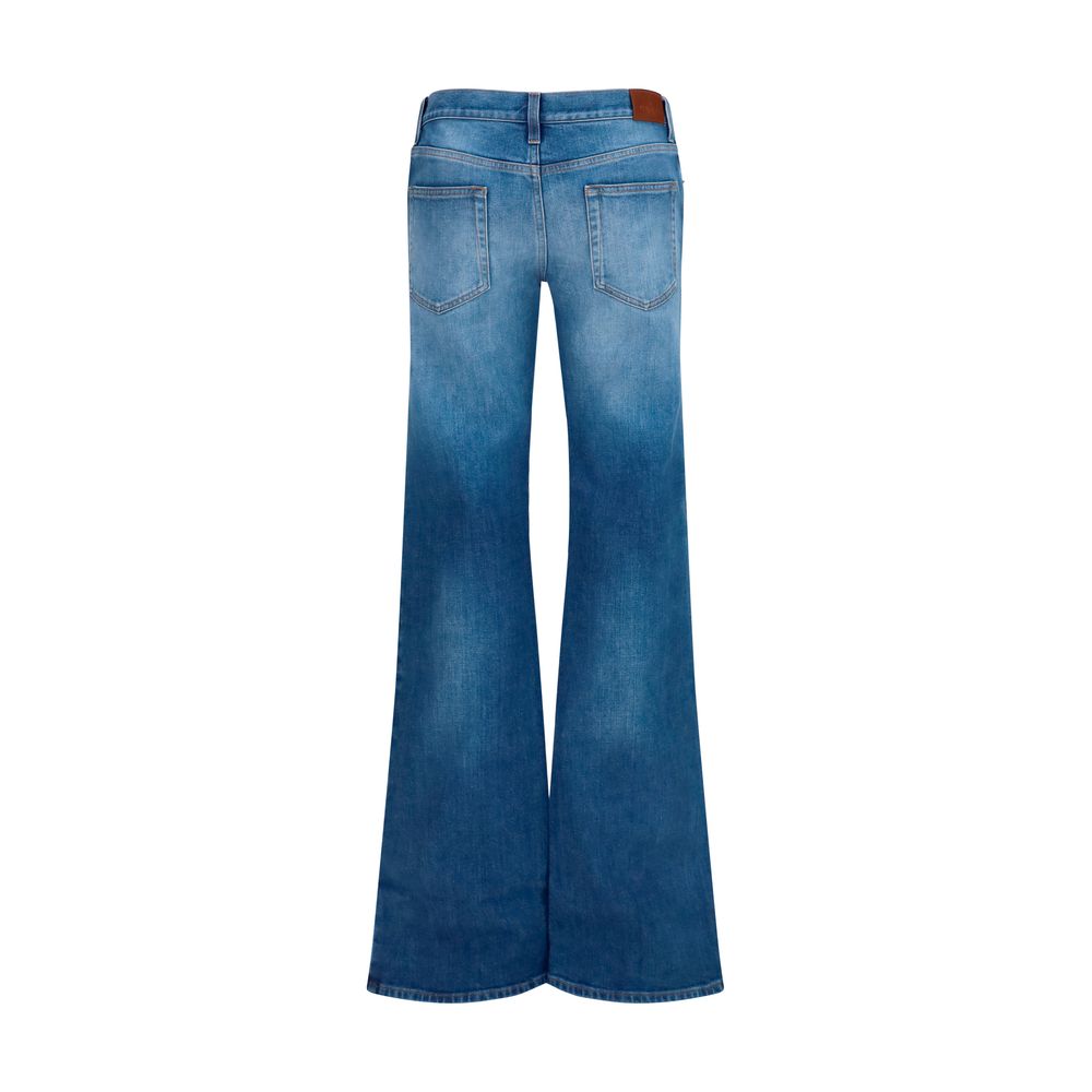 Gucci Blaue Baumwoll-Jeans mit ausgestelltem Bein