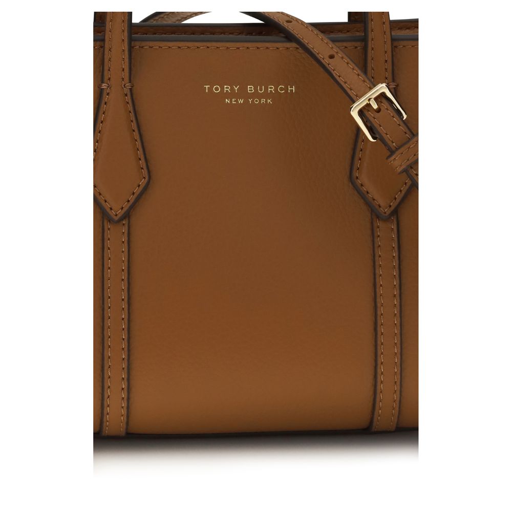Tory Burch Braune Kalbsleder Bos Taurus Schultertasche