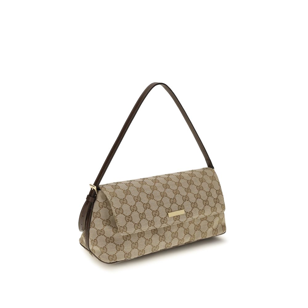 Gucci Braune Stoffhandtasche