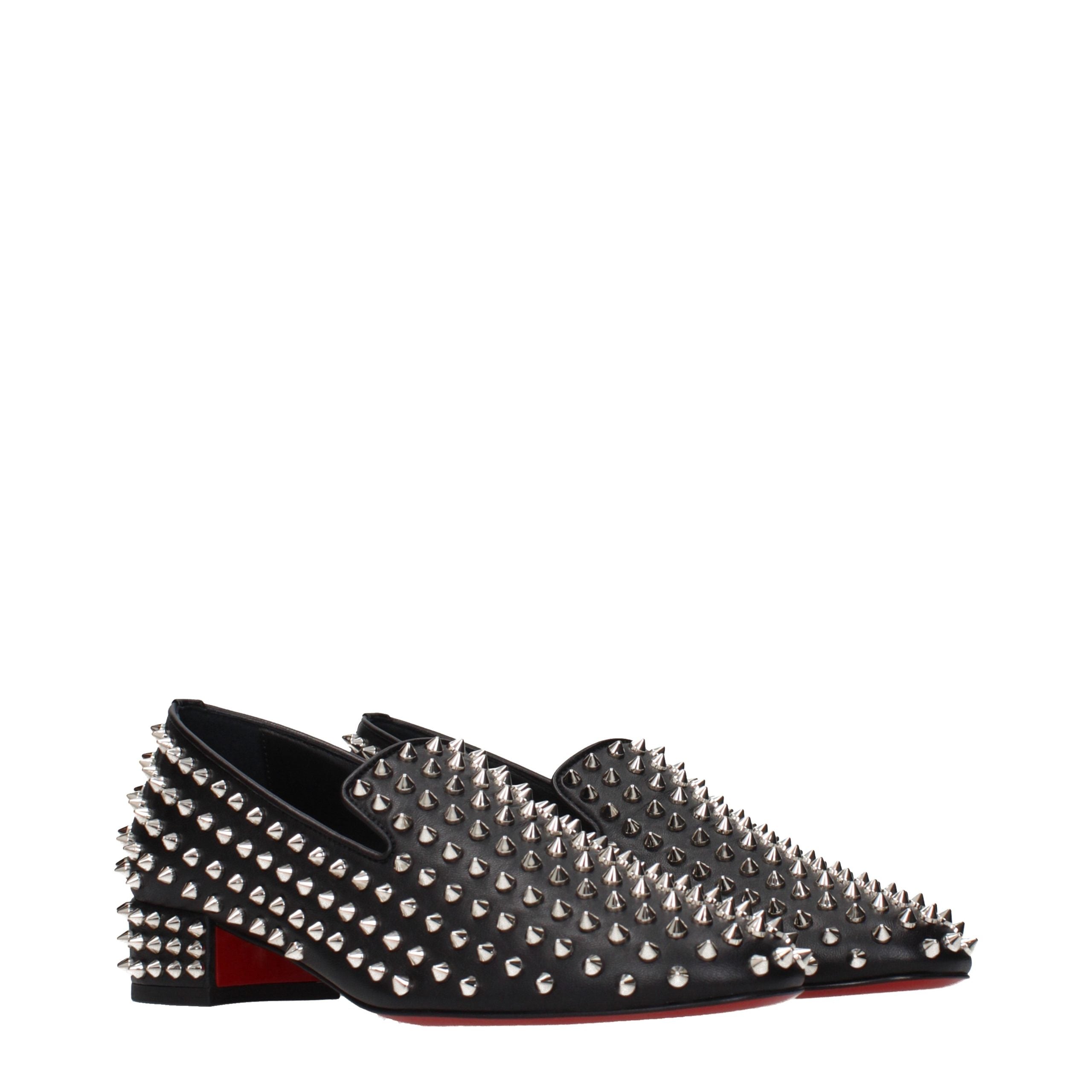 Christian Louboutin Schwarze Leder Loafer zum Hineinschlüpfen