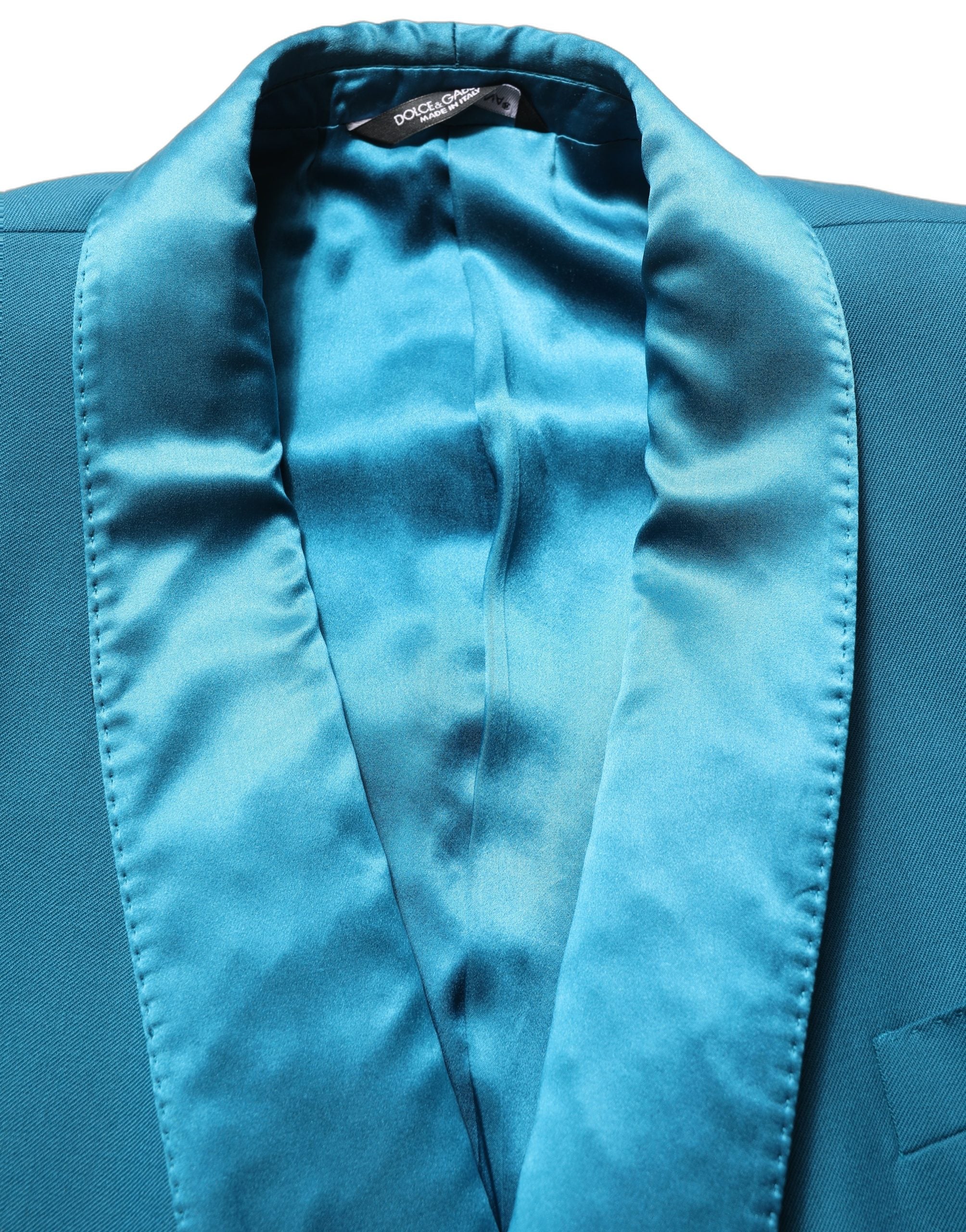 Dolce & Gabbana Dunkelblauer Woll-Blazer im Zweireiher-Schnitt