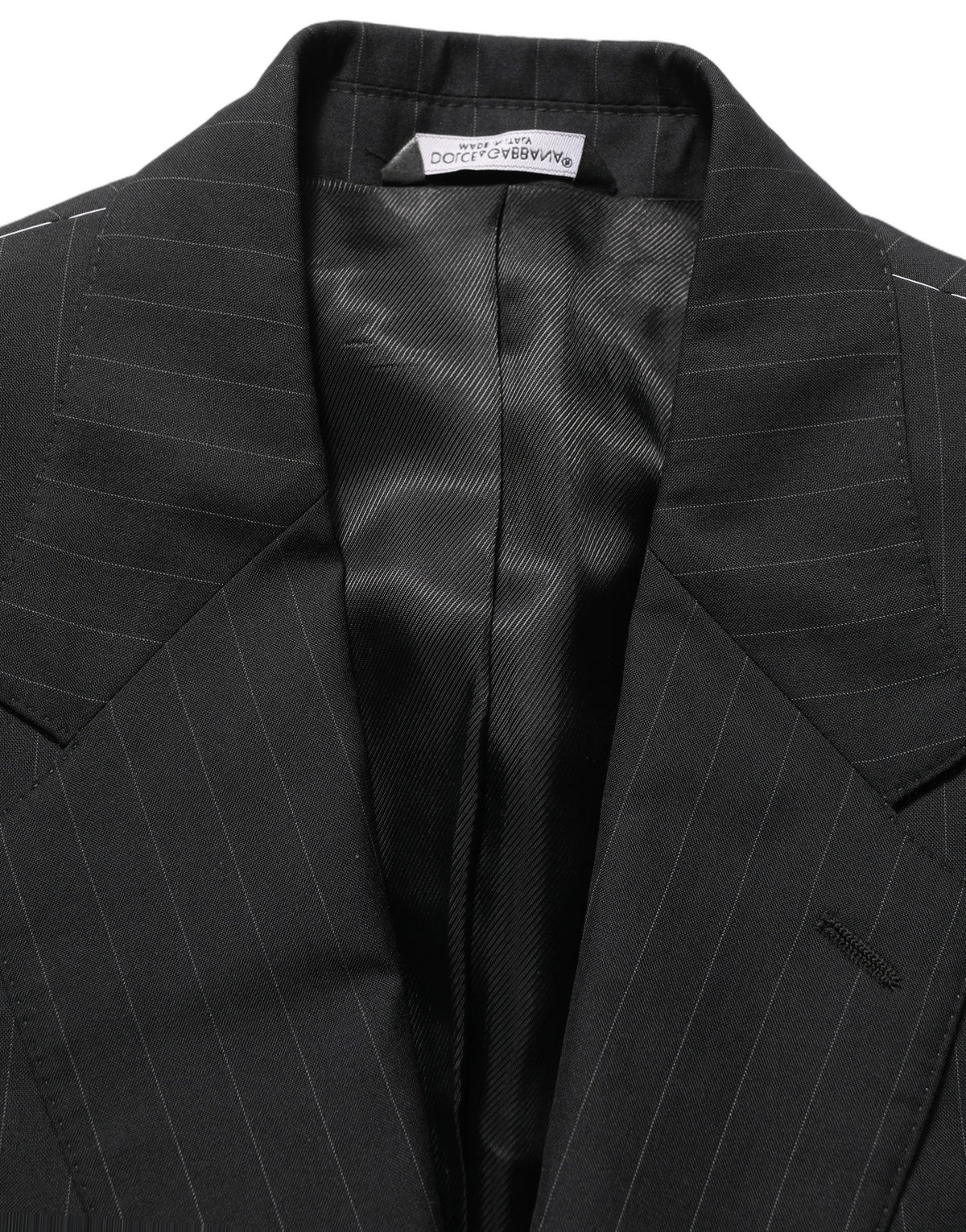 Dolce & Gabbana Sakko aus Wolle mit schwarzem Streifenmuster, einreihig
