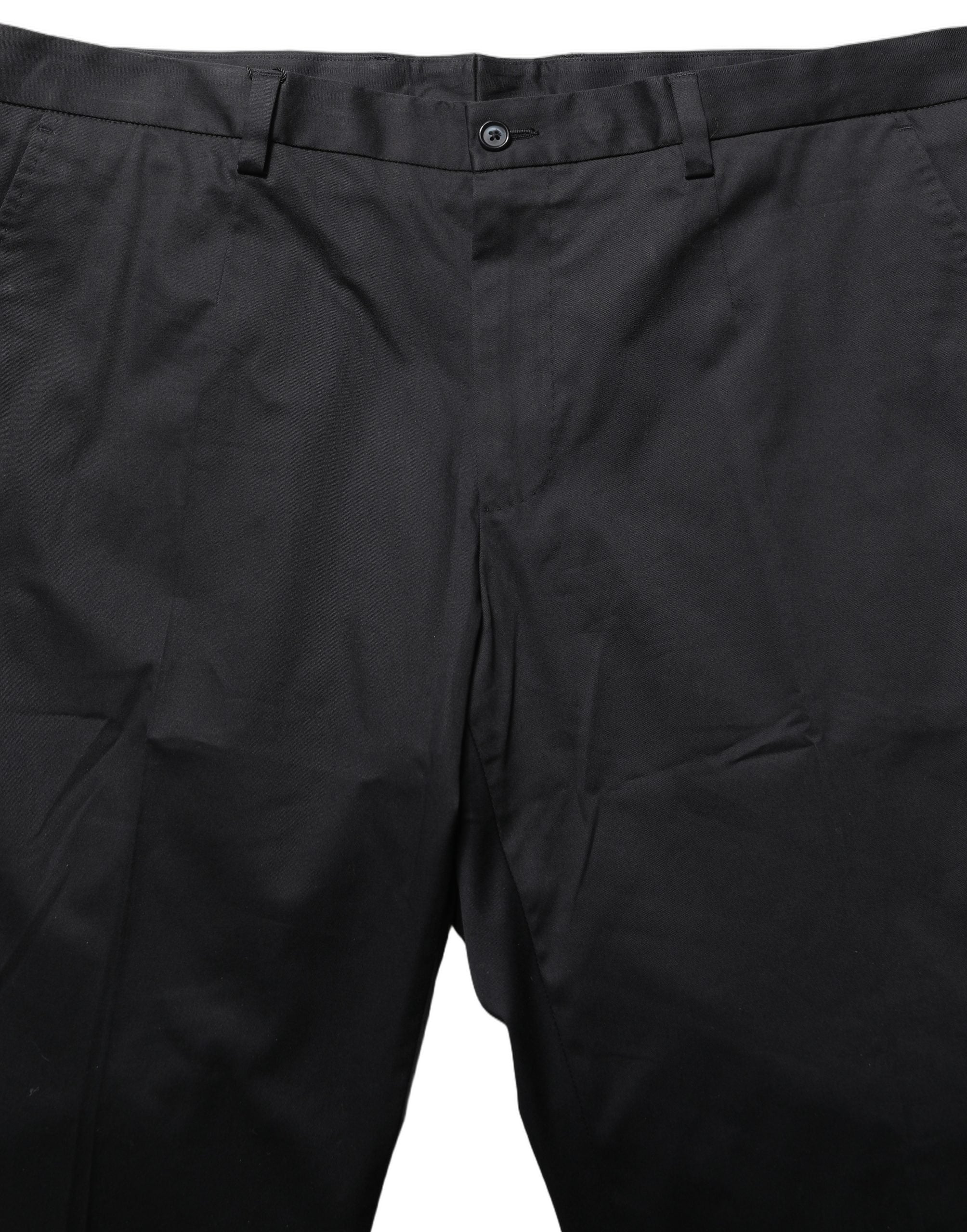 Dolce & Gabbana Schwarze Baumwollhose mit schmal zulaufendem Bein