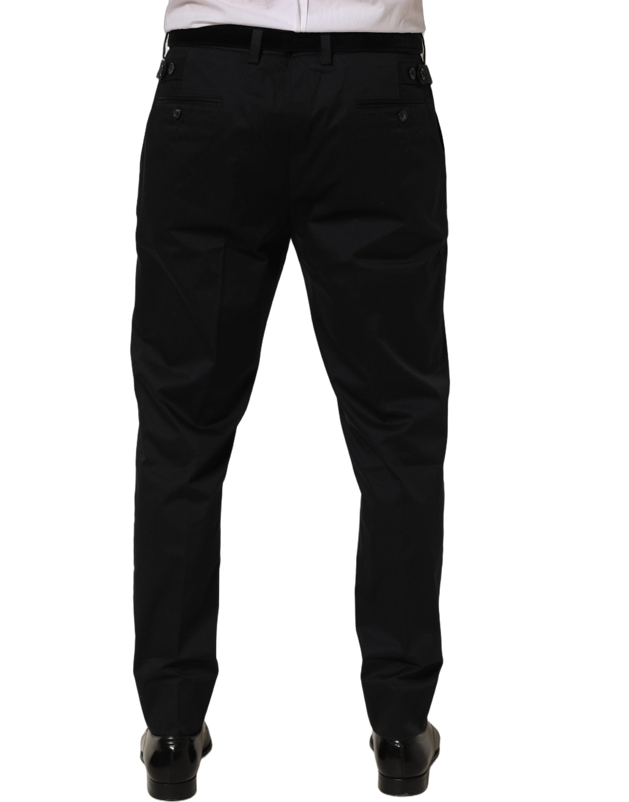 Dolce & Gabbana Schwarze Baumwollhose mit schmal zulaufendem Bein