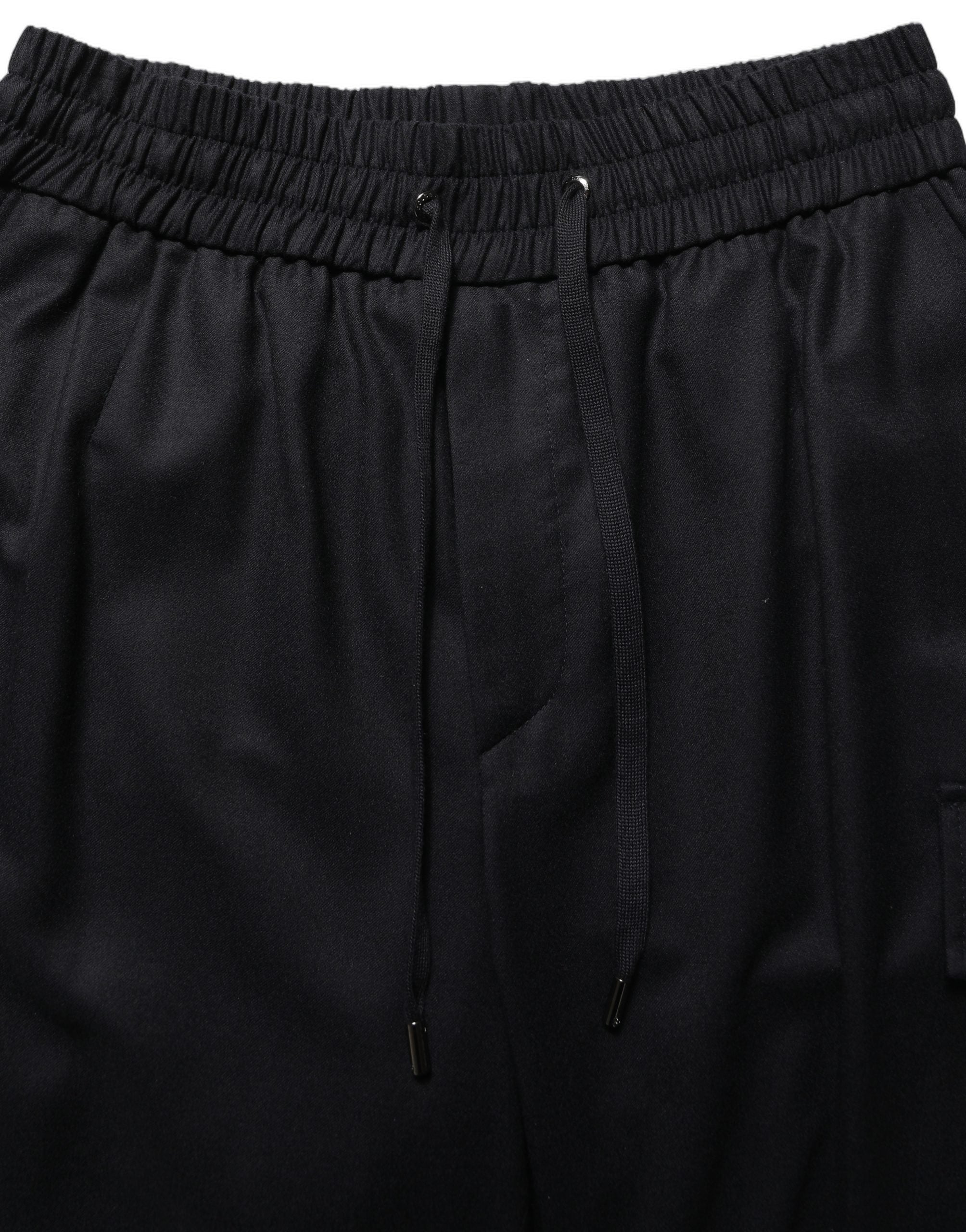 Dolce & Gabbana Schwarze Cargo Jogger Sweatpants mit mittlerer Taille
