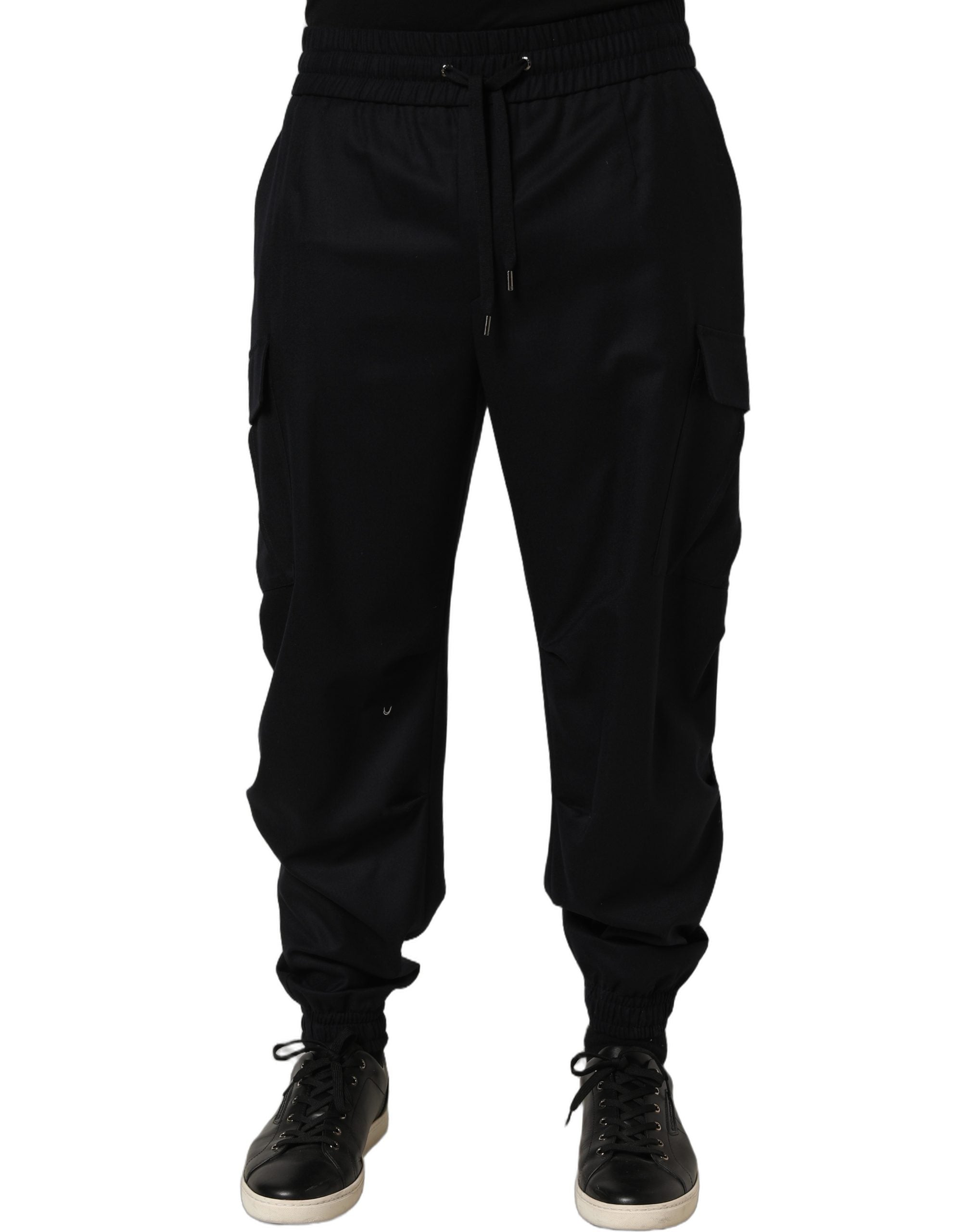 Dolce & Gabbana Schwarze Cargo Jogger Sweatpants mit mittlerer Taille