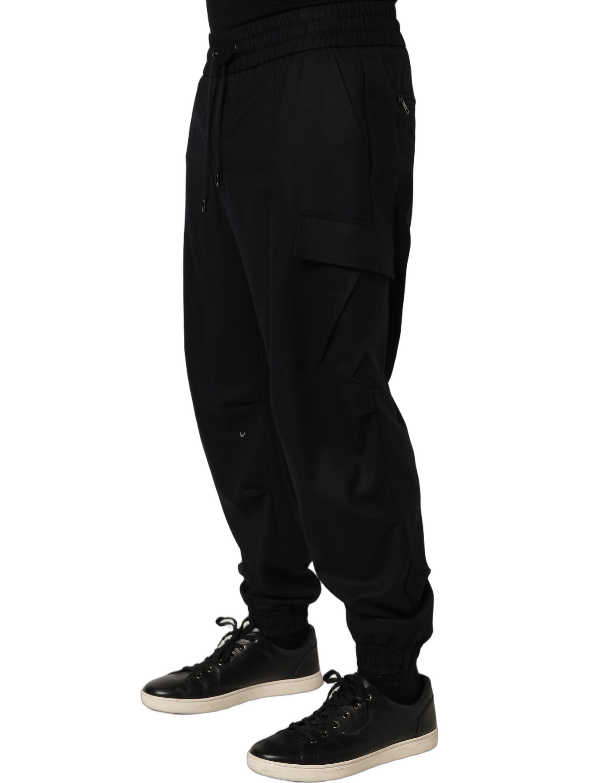 Dolce & Gabbana Schwarze Cargo Jogger Sweatpants mit mittlerer Taille